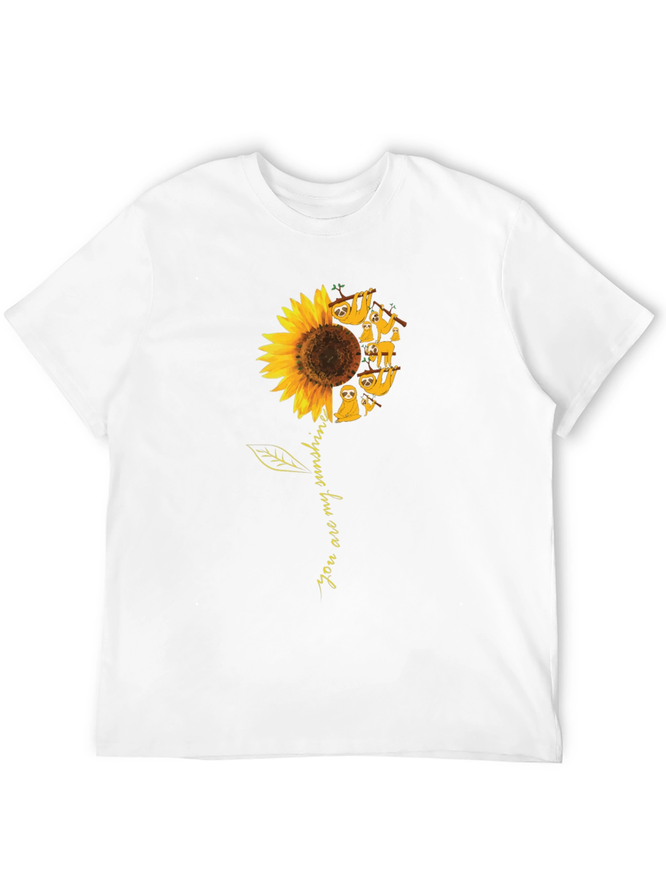 Sloth Sunflower Graphic T-Shirt - You Are My Sunshine