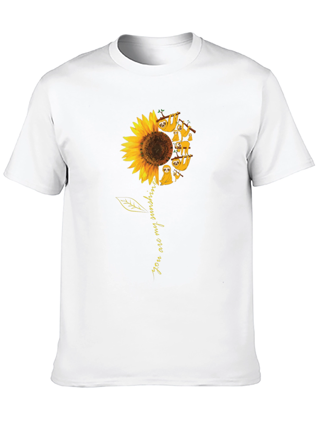Sloth Sunflower Graphic T-Shirt - You Are My Sunshine