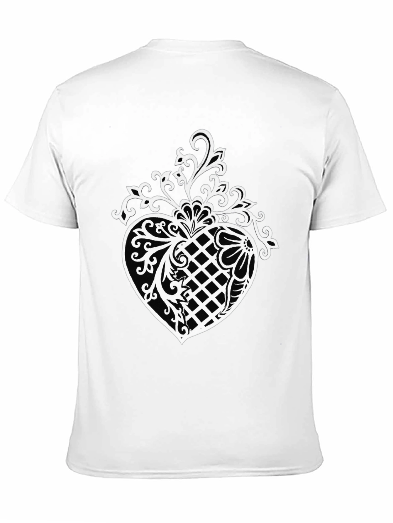 Stylish Black T-Shirt with Pineapple Floral Design