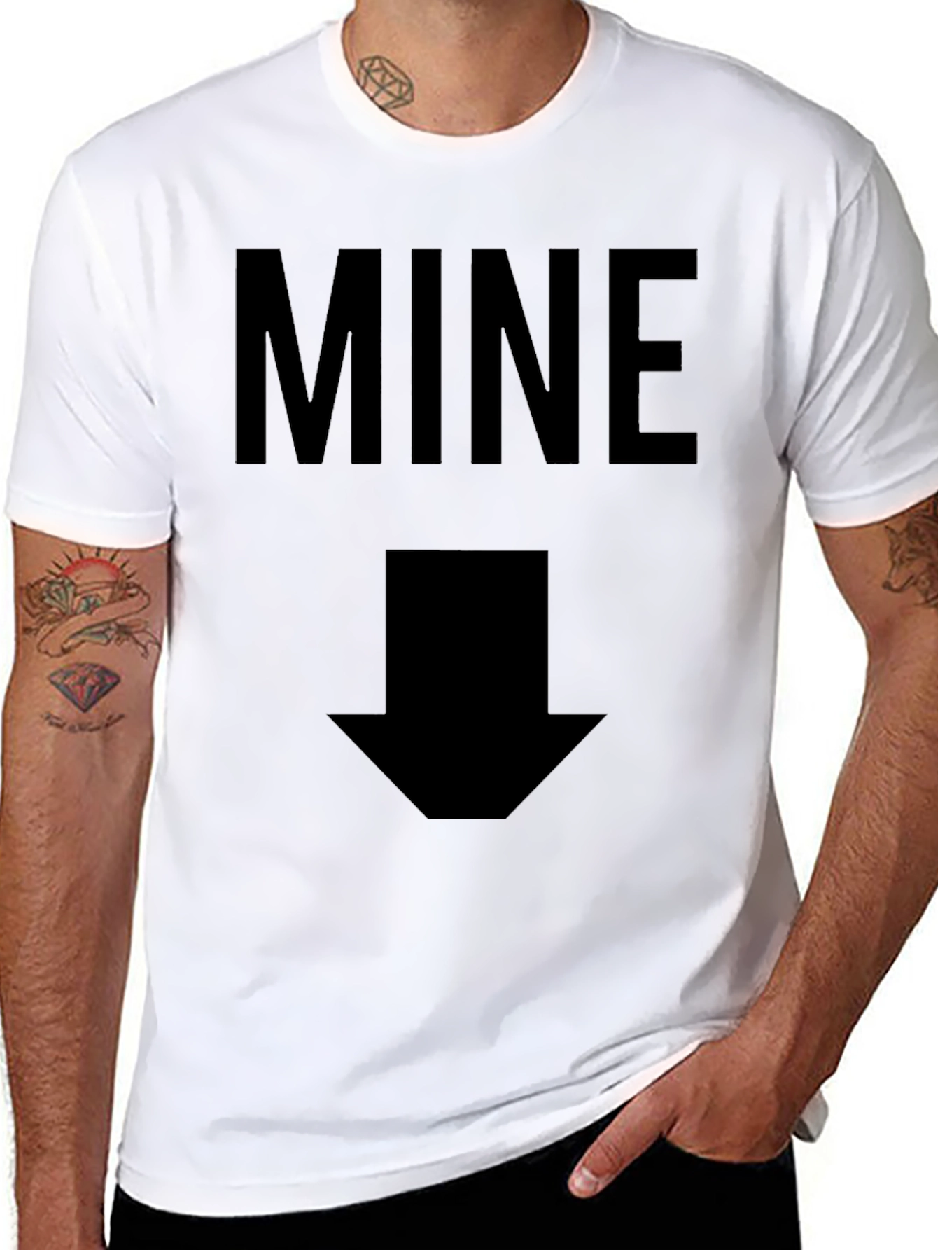 Mens Mine Arrow Graphic Black T-Shirt