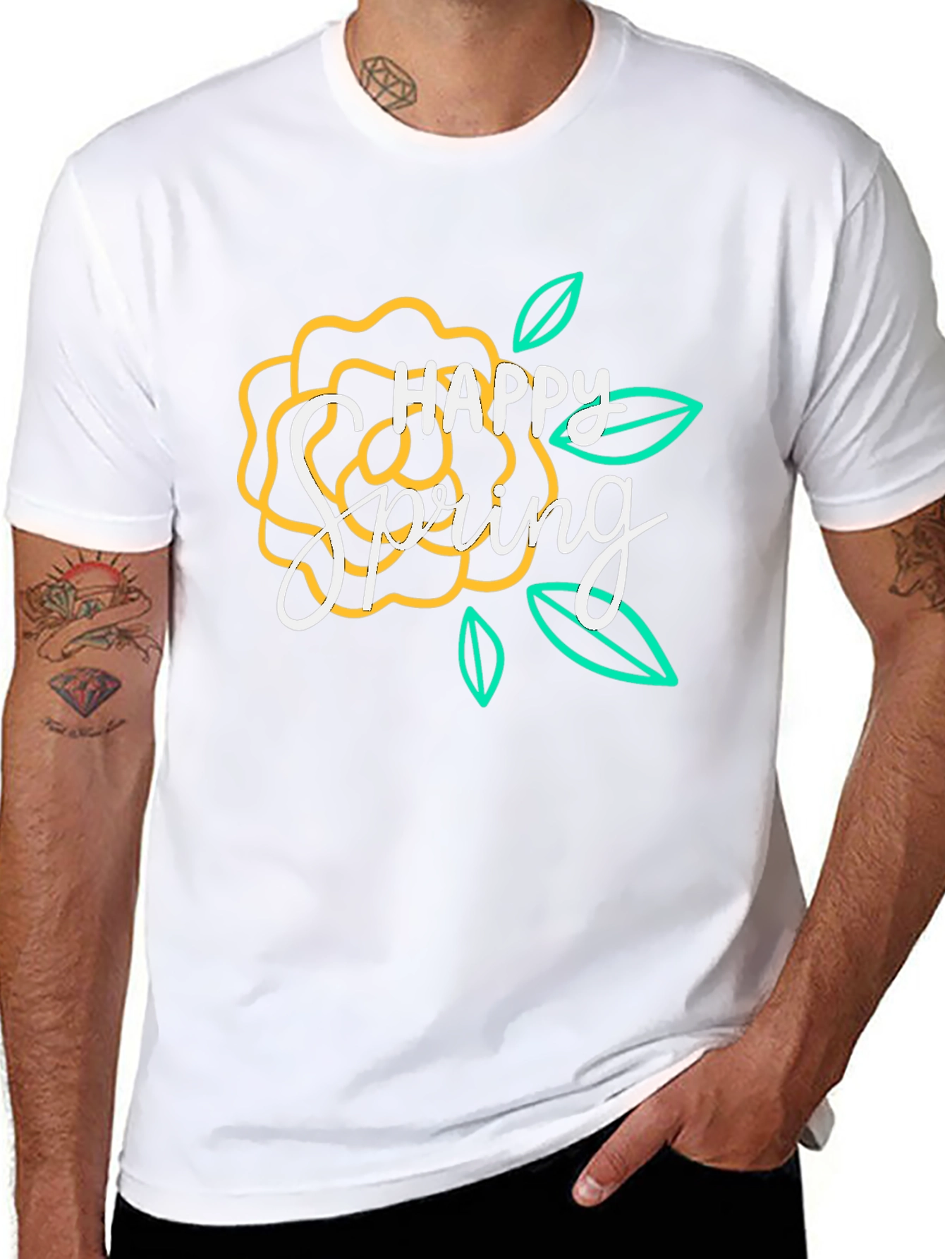 Happy Spring Floral Graphic T-Shirt