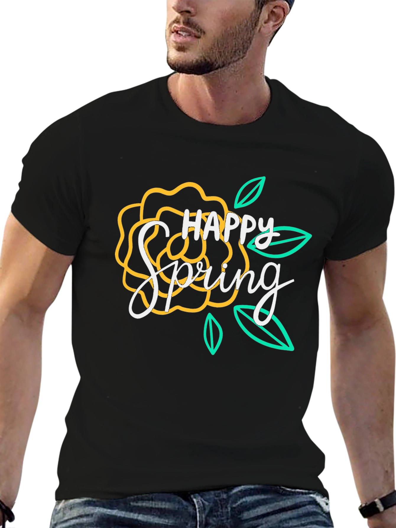 Happy Spring Floral Graphic T-Shirt