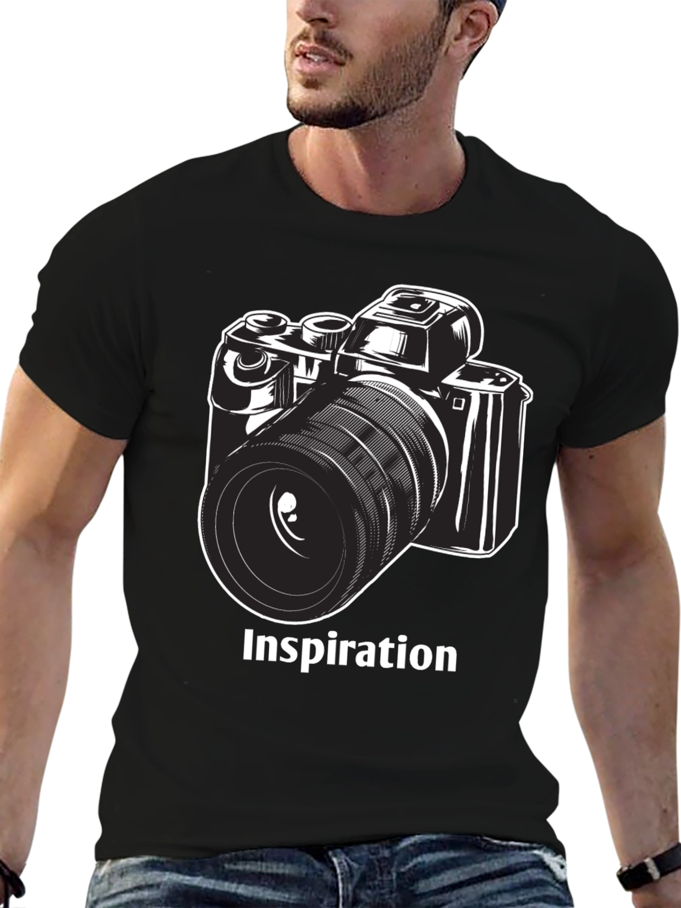 Inspiration Camera Graphic T-Shirt - Black