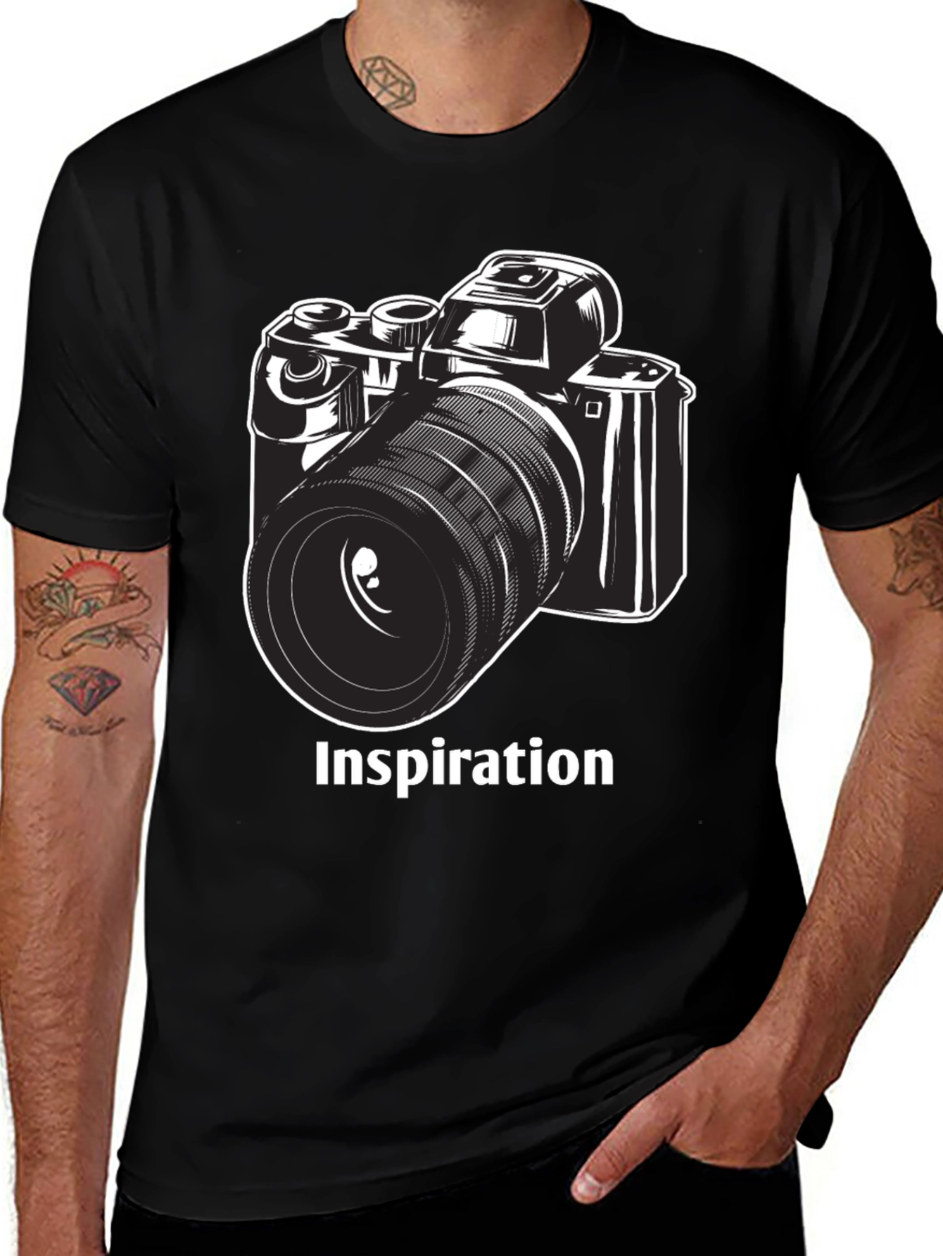Inspiration Camera Graphic T-Shirt - Black