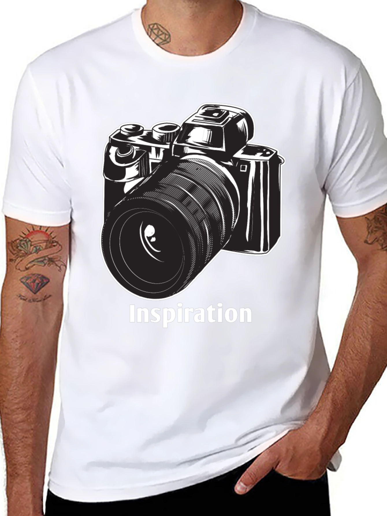 Inspiration Camera Graphic T-Shirt - Black