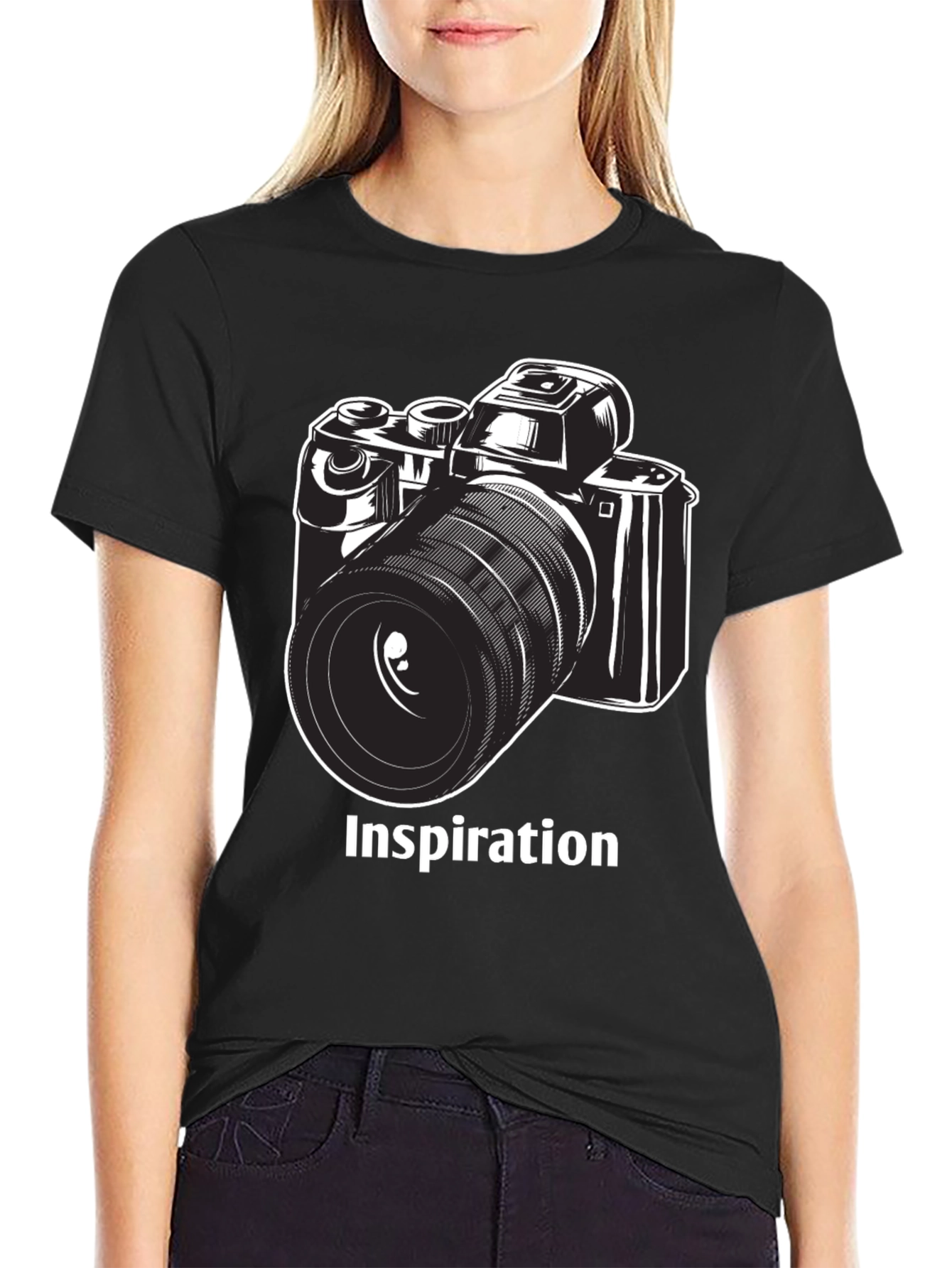 Inspiration Camera Graphic T-Shirt - Black