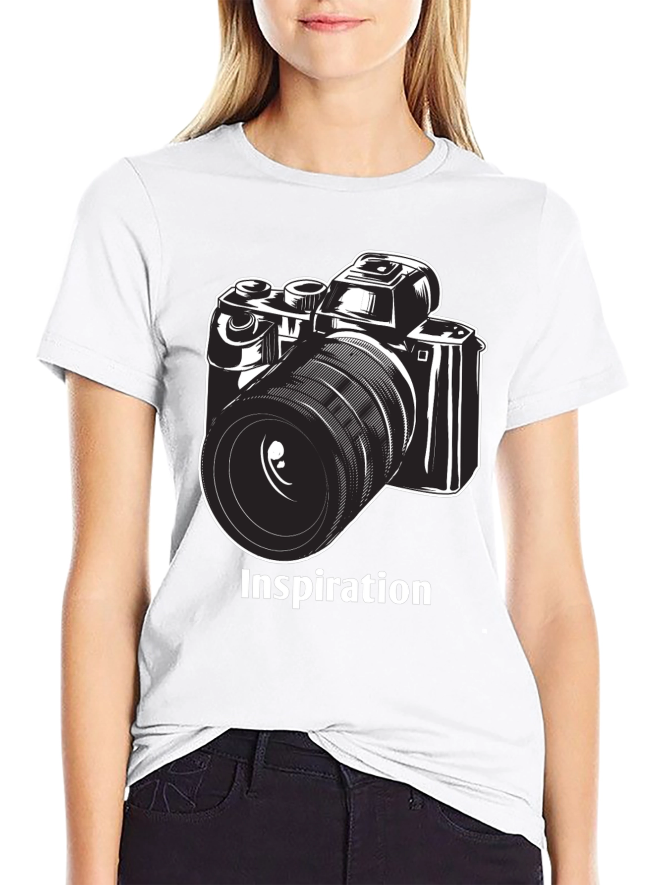 Inspiration Camera Graphic T-Shirt - Black