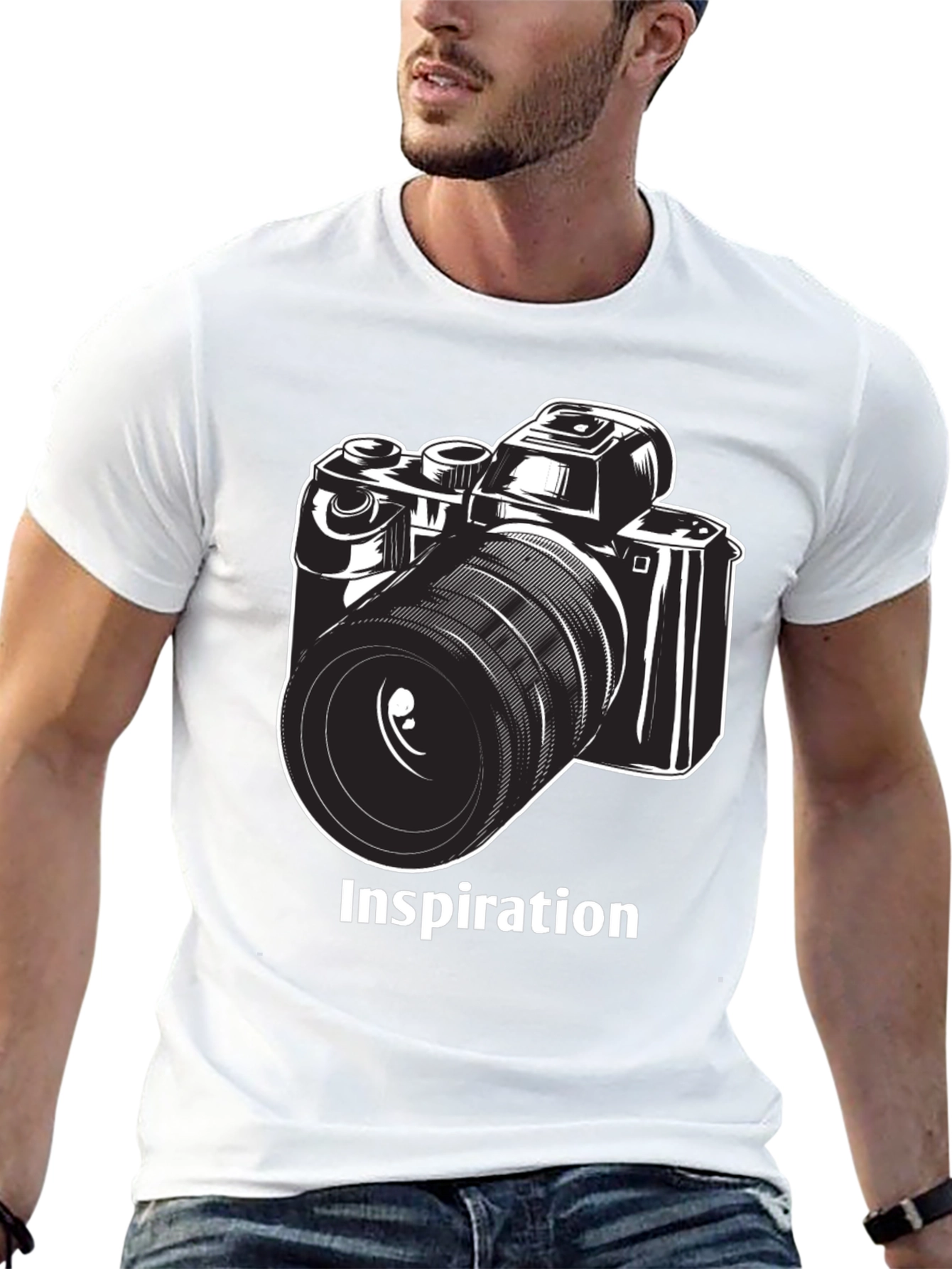 Inspiration Camera Graphic T-Shirt - Black