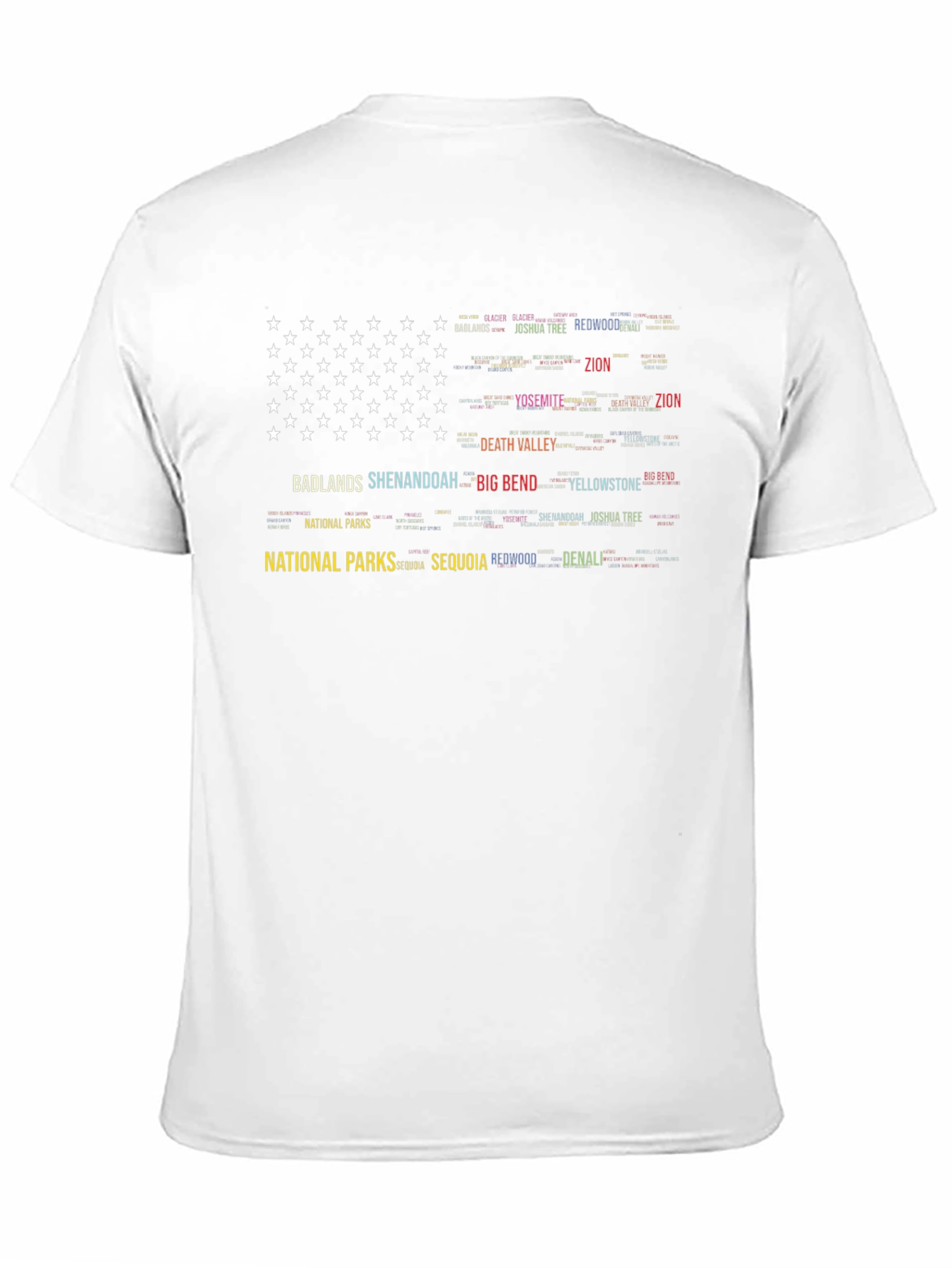 National Parks American Flag Word Art T-Shirt