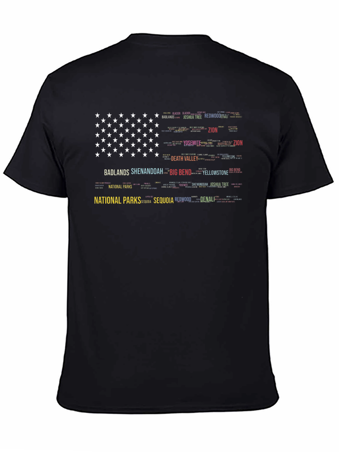 National Parks American Flag Word Art T-Shirt