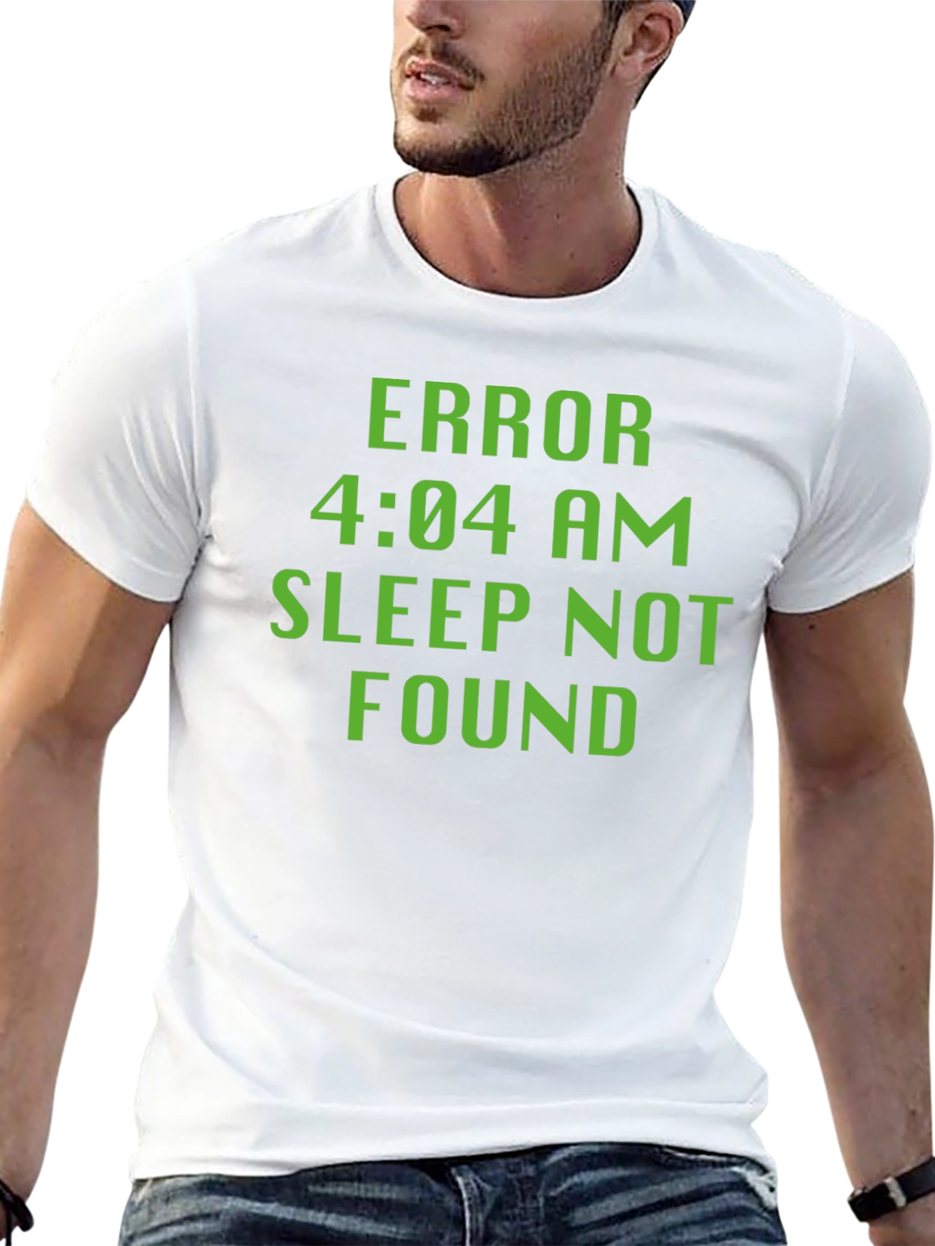 Error 4:04 AM Sleep Not Found Black T-Shirt