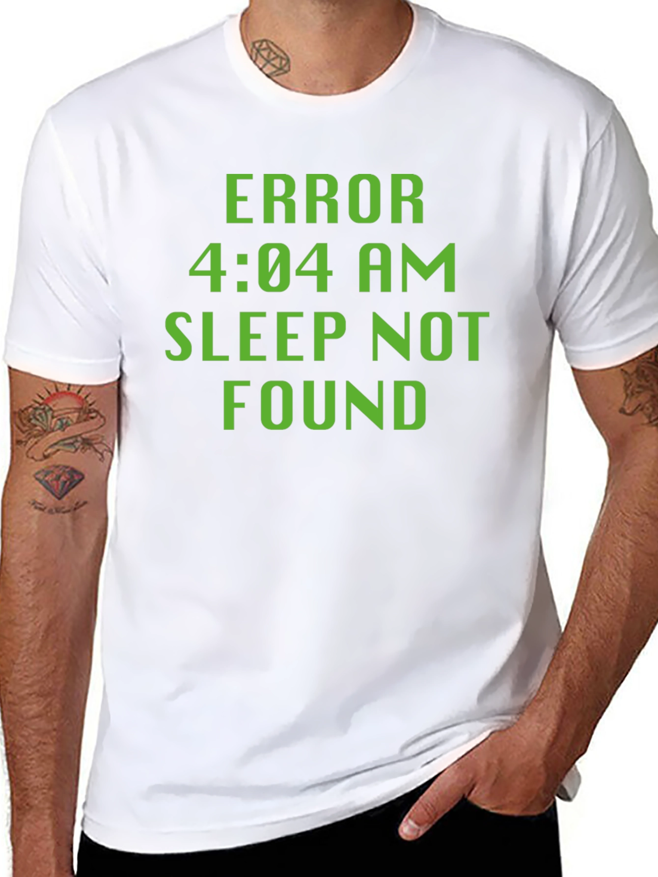 Error 4:04 AM Sleep Not Found Black T-Shirt