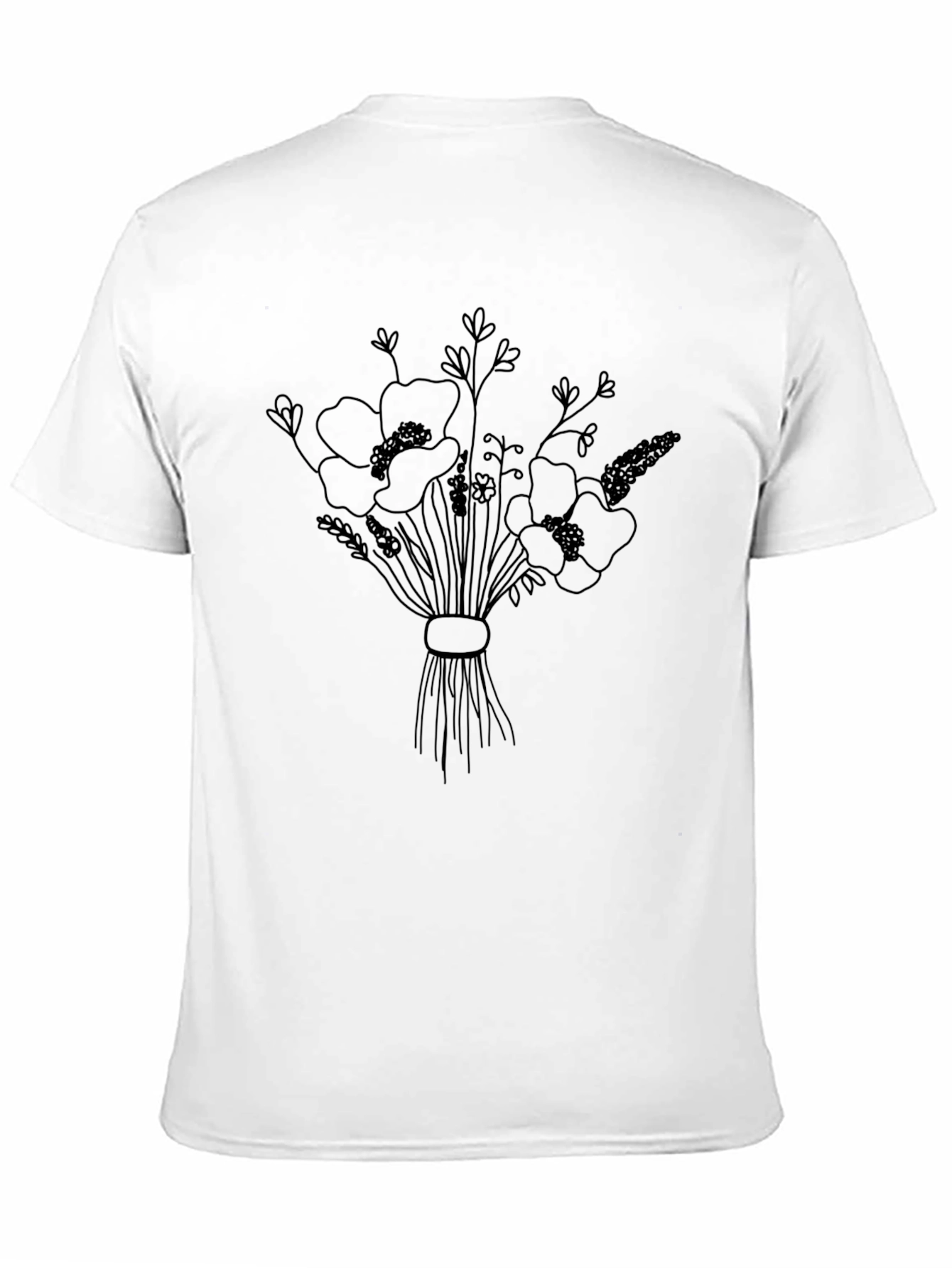 Floral Bouquet Graphic Tee - Stylish Black T-Shirt