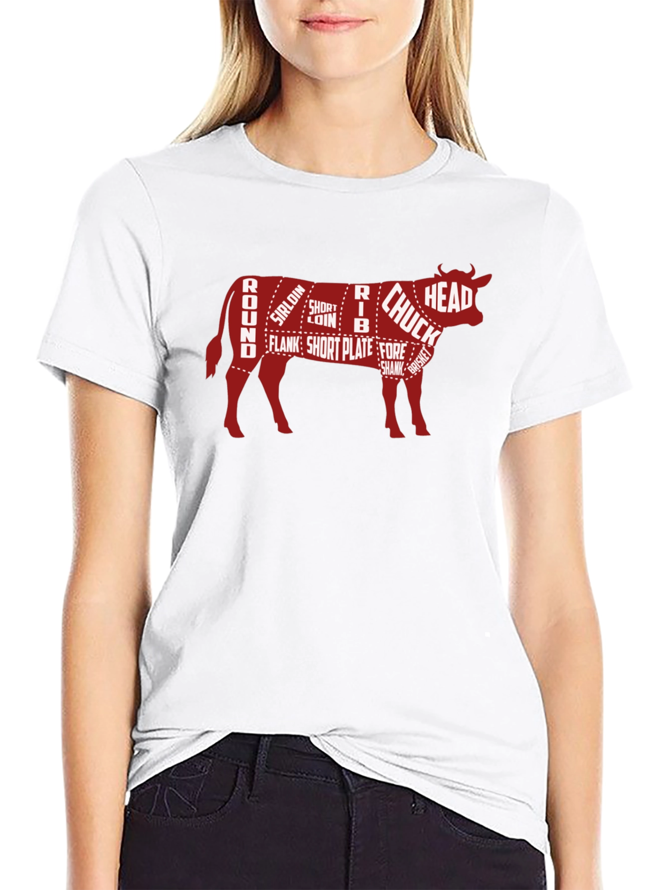 Beef Cuts Butcher Chart Graphic T-Shirt