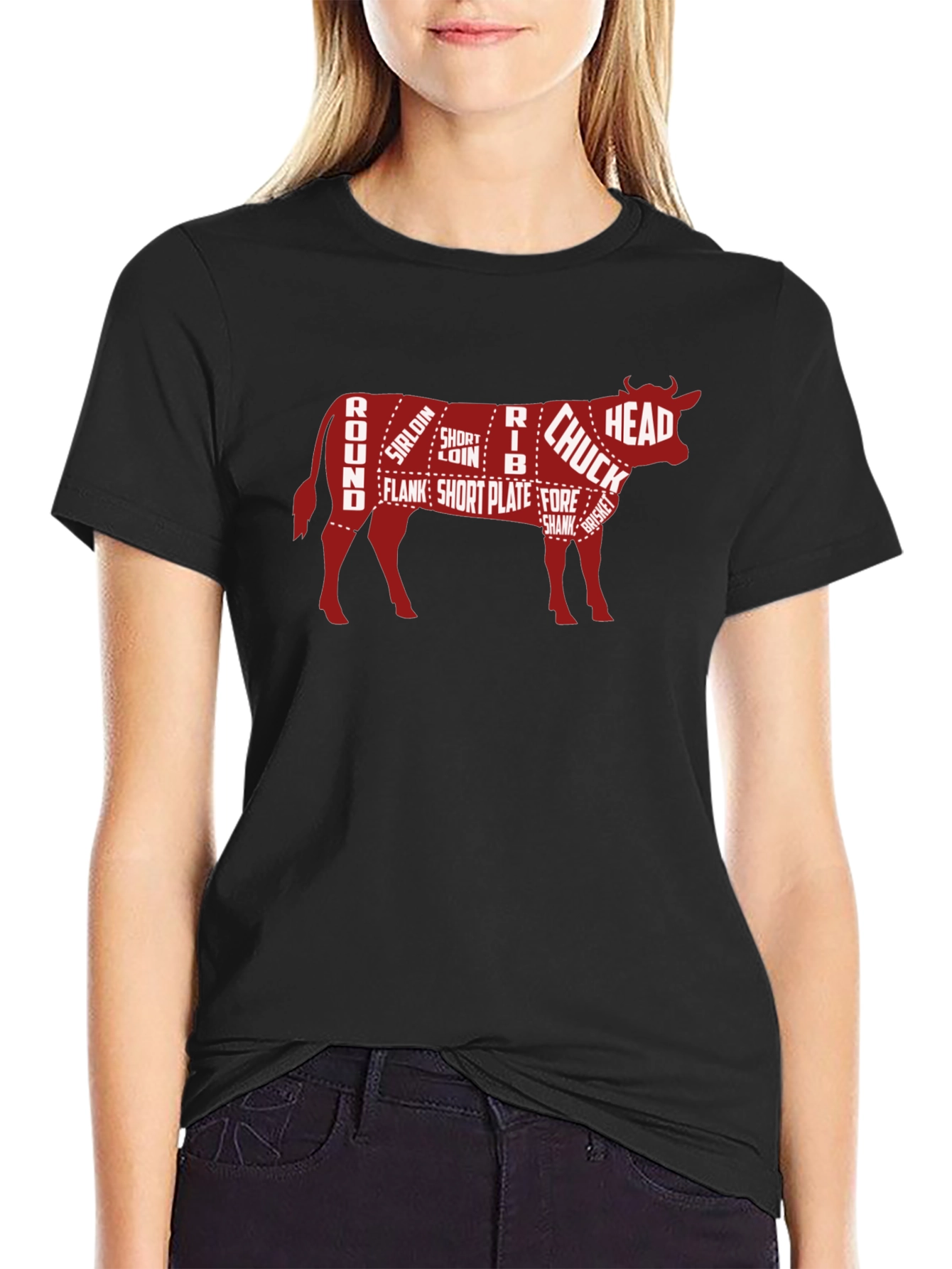 Beef Cuts Butcher Chart Graphic T-Shirt