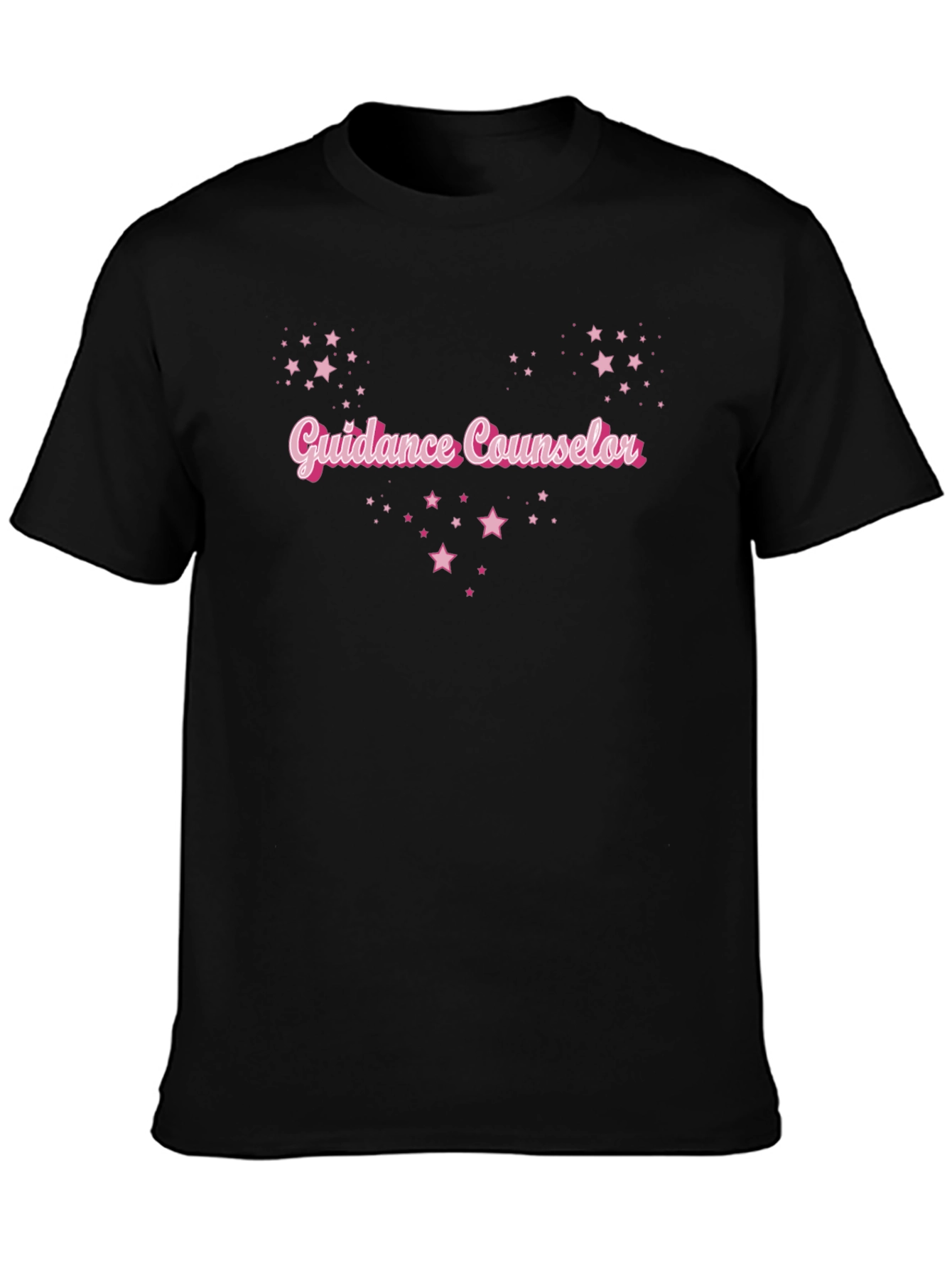 Guidance Counselor Star Graphic Black T-Shirt