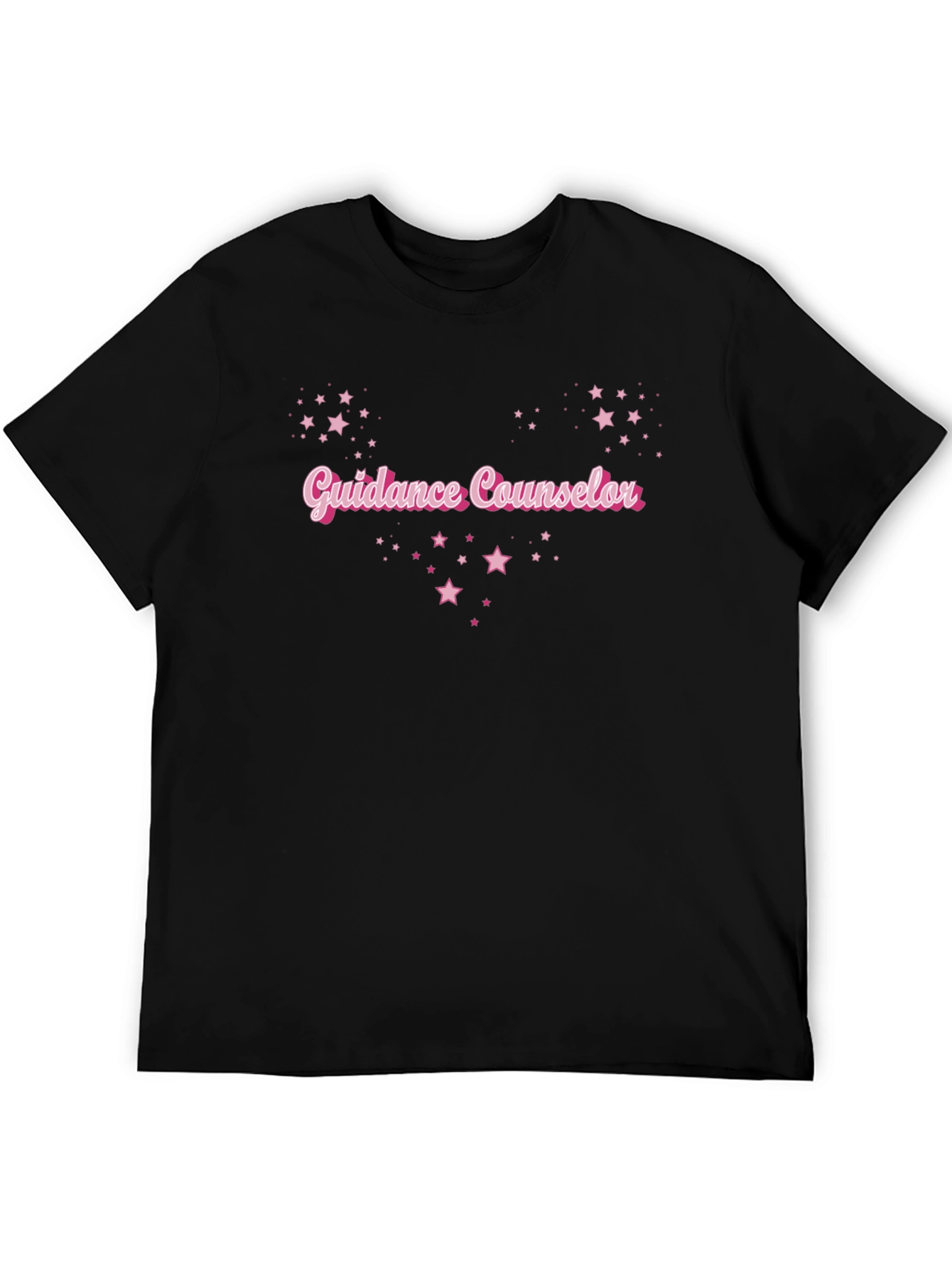 Guidance Counselor Star Graphic Black T-Shirt