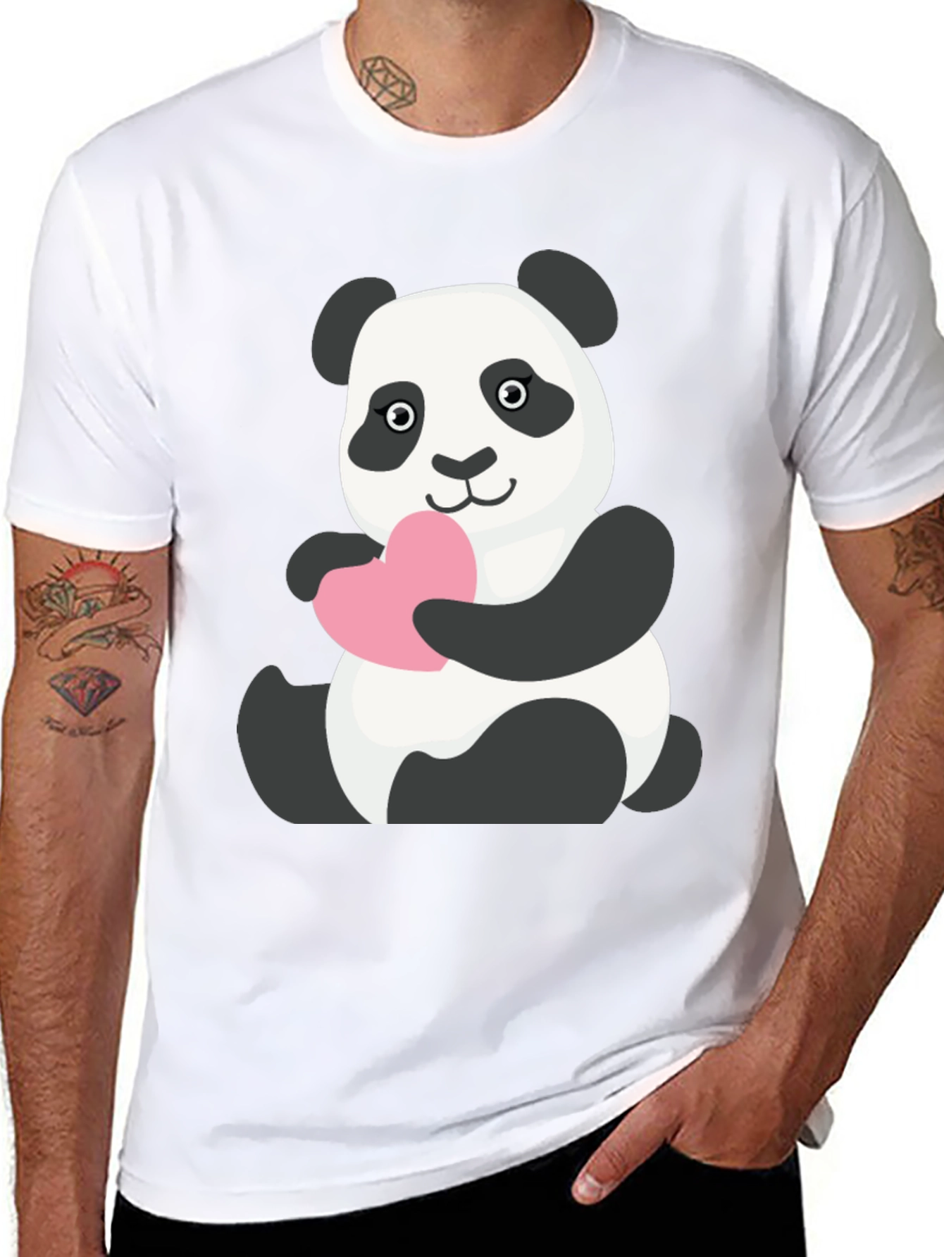 Cute Panda Holding Heart T-Shirt