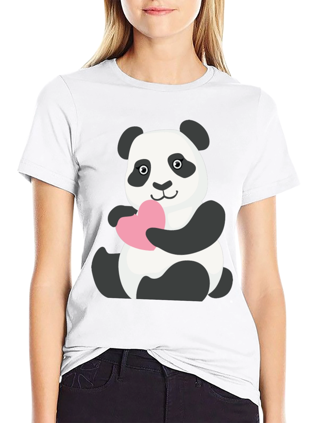 Cute Panda Holding Heart T-Shirt