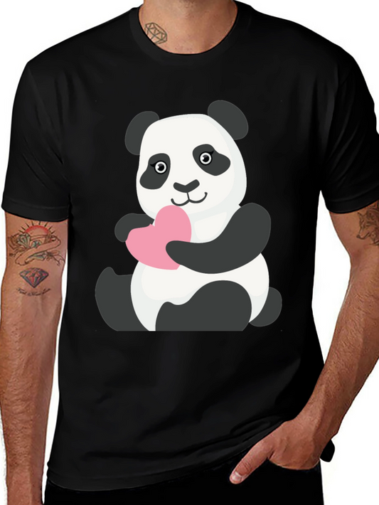 Cute Panda Holding Heart T-Shirt