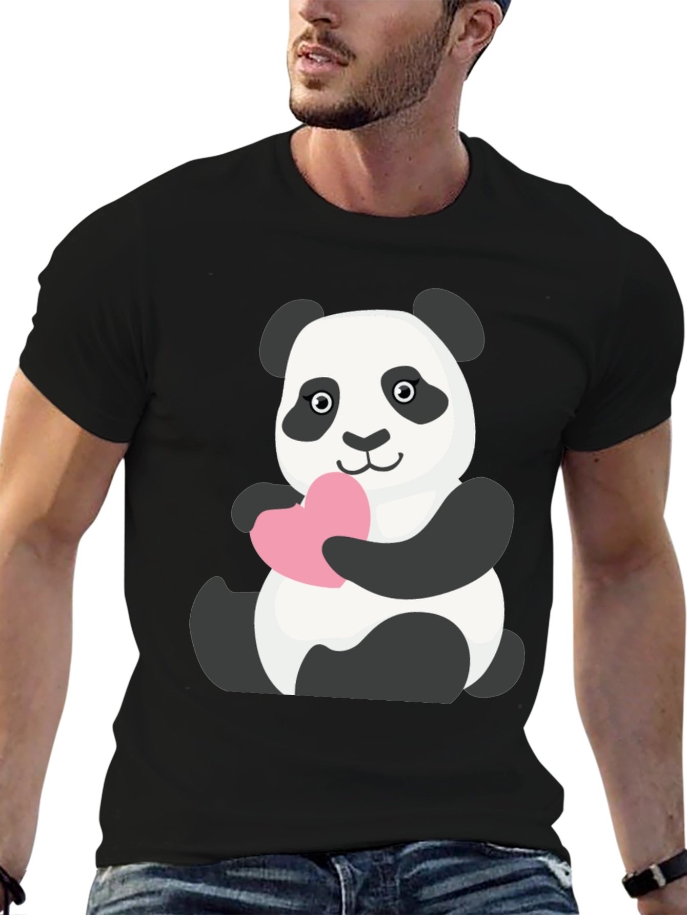 Cute Panda Holding Heart T-Shirt