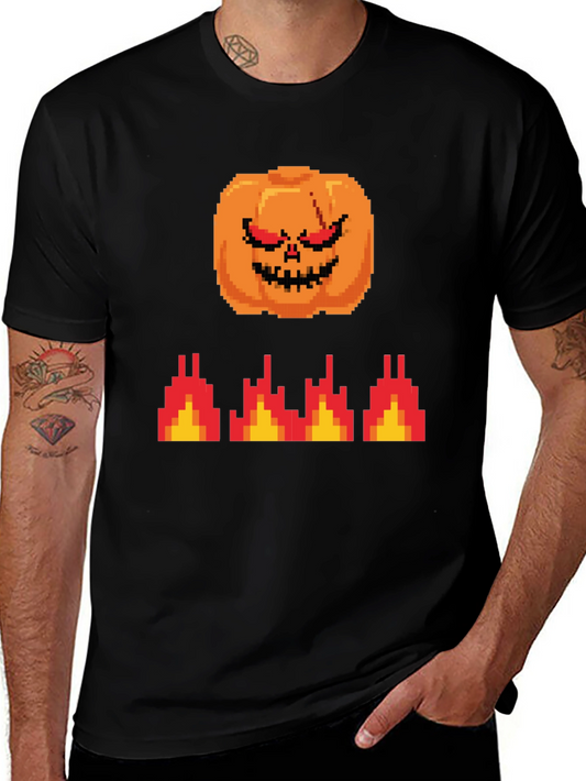 Pixel Pumpkin T-Shirt - Retro Halloween Style