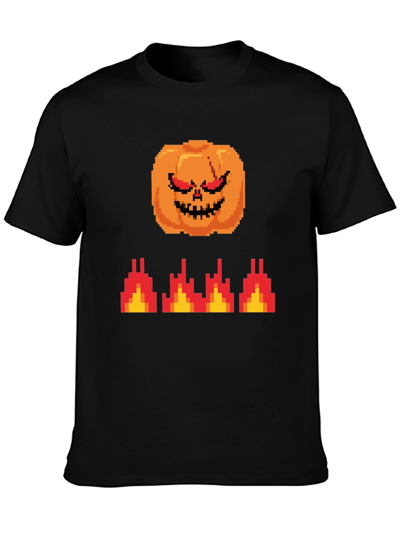 Pixel Pumpkin T-Shirt - Retro Halloween Style