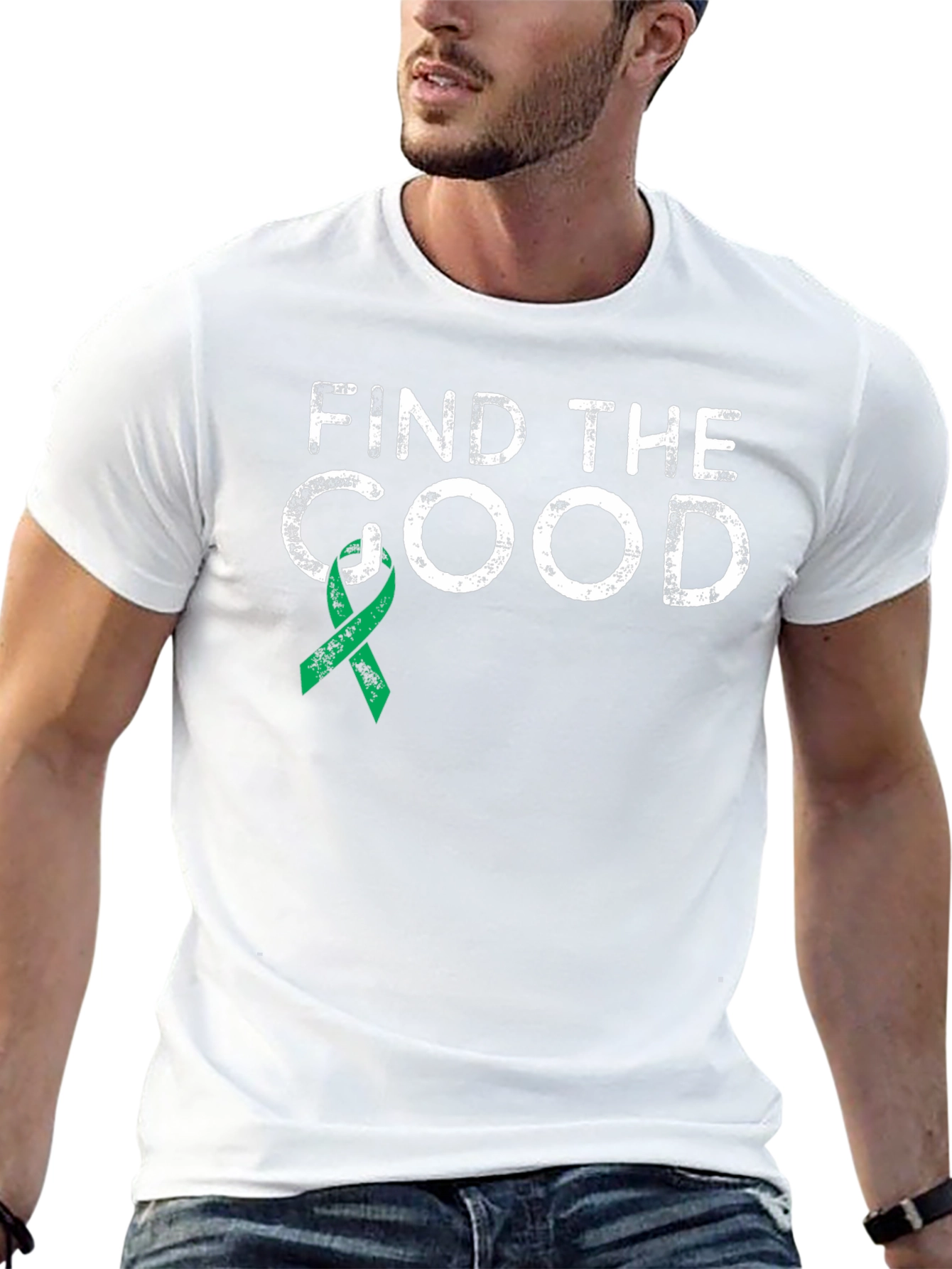 Find The Good T-Shirt Mental Health Green Ribbon