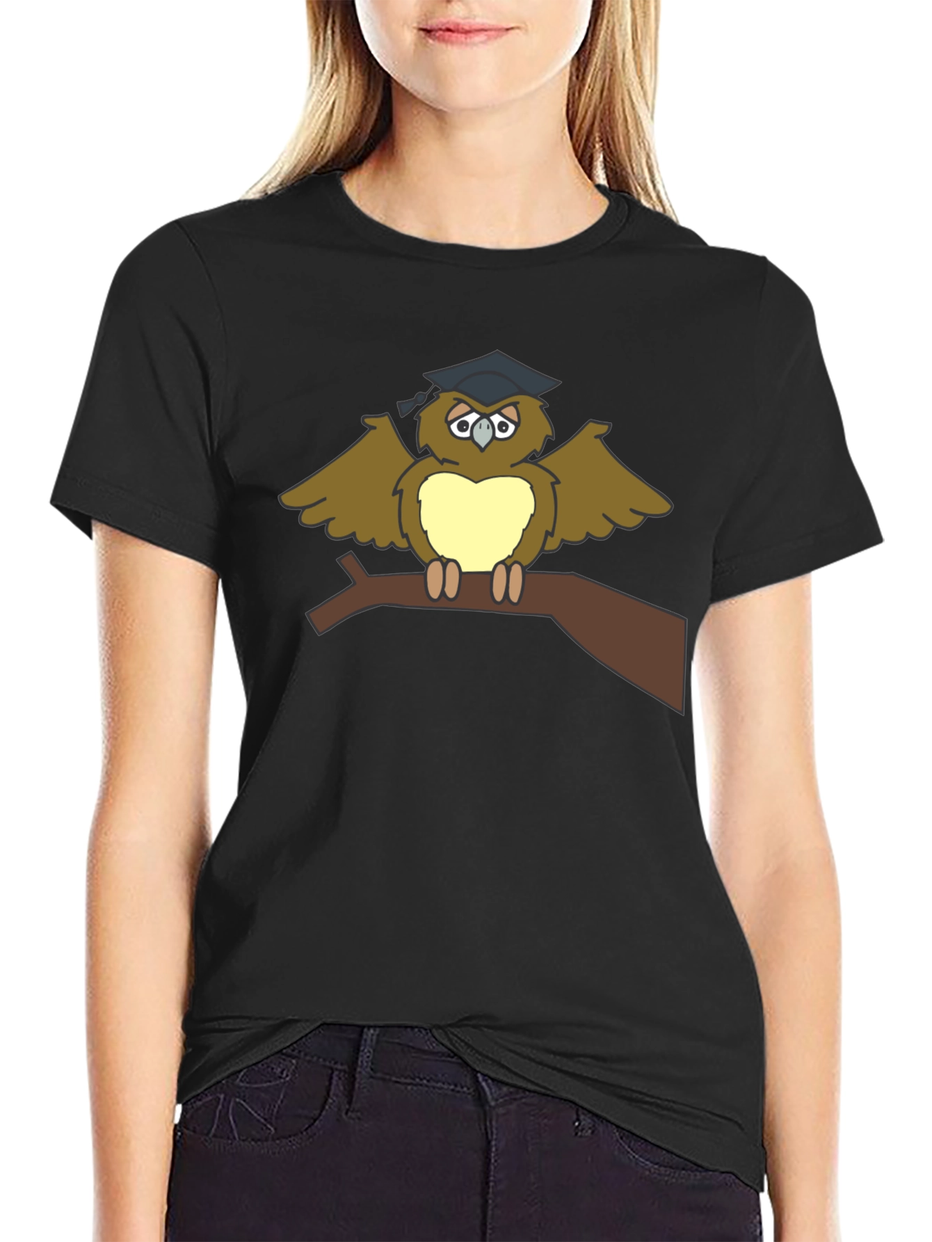 Graduation Owl T-Shirt - Funny Cartoon Bird Tee