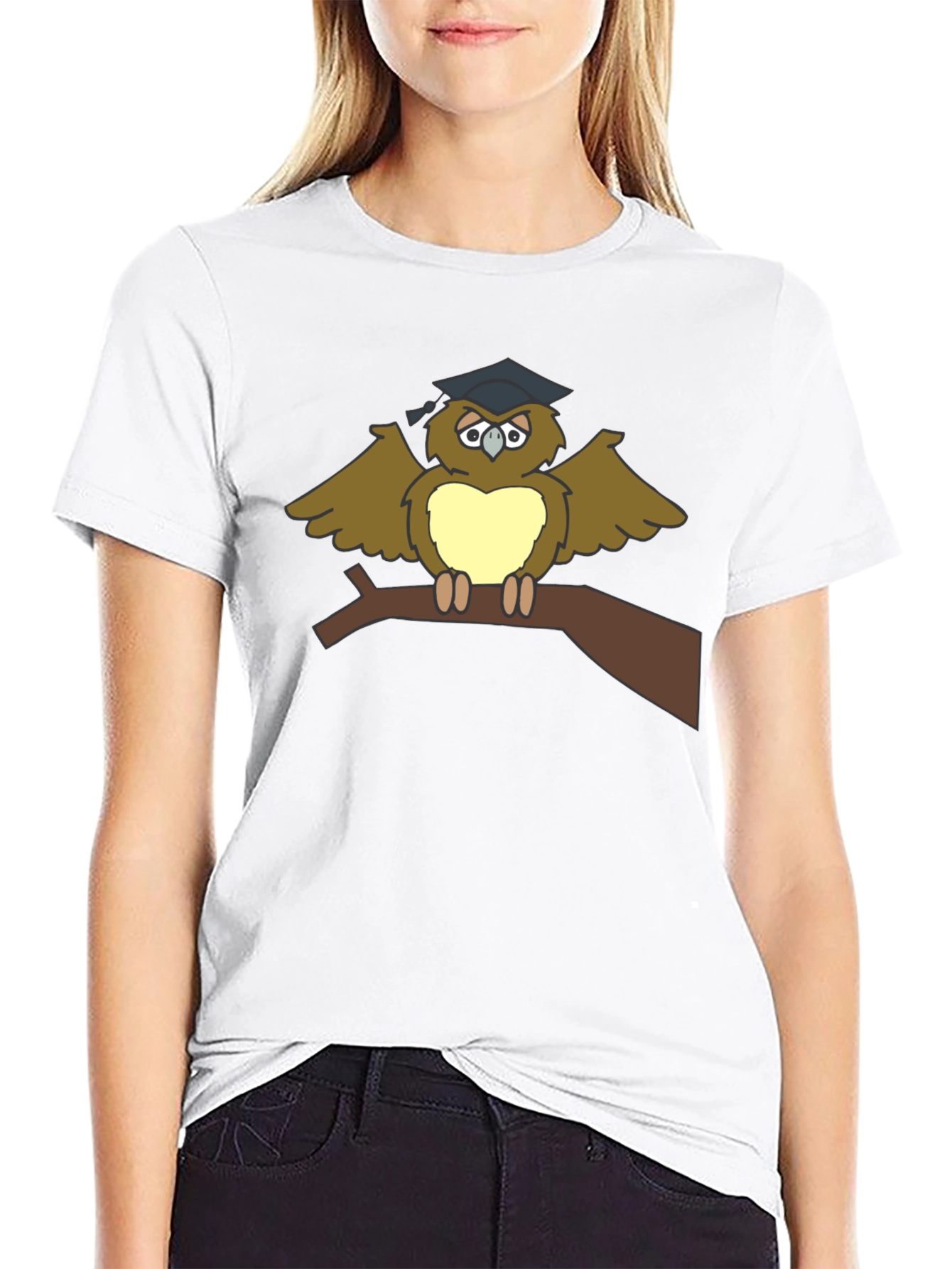 Graduation Owl T-Shirt - Funny Cartoon Bird Tee