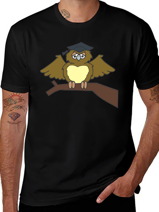 Graduation Owl T-Shirt - Funny Cartoon Bird Tee