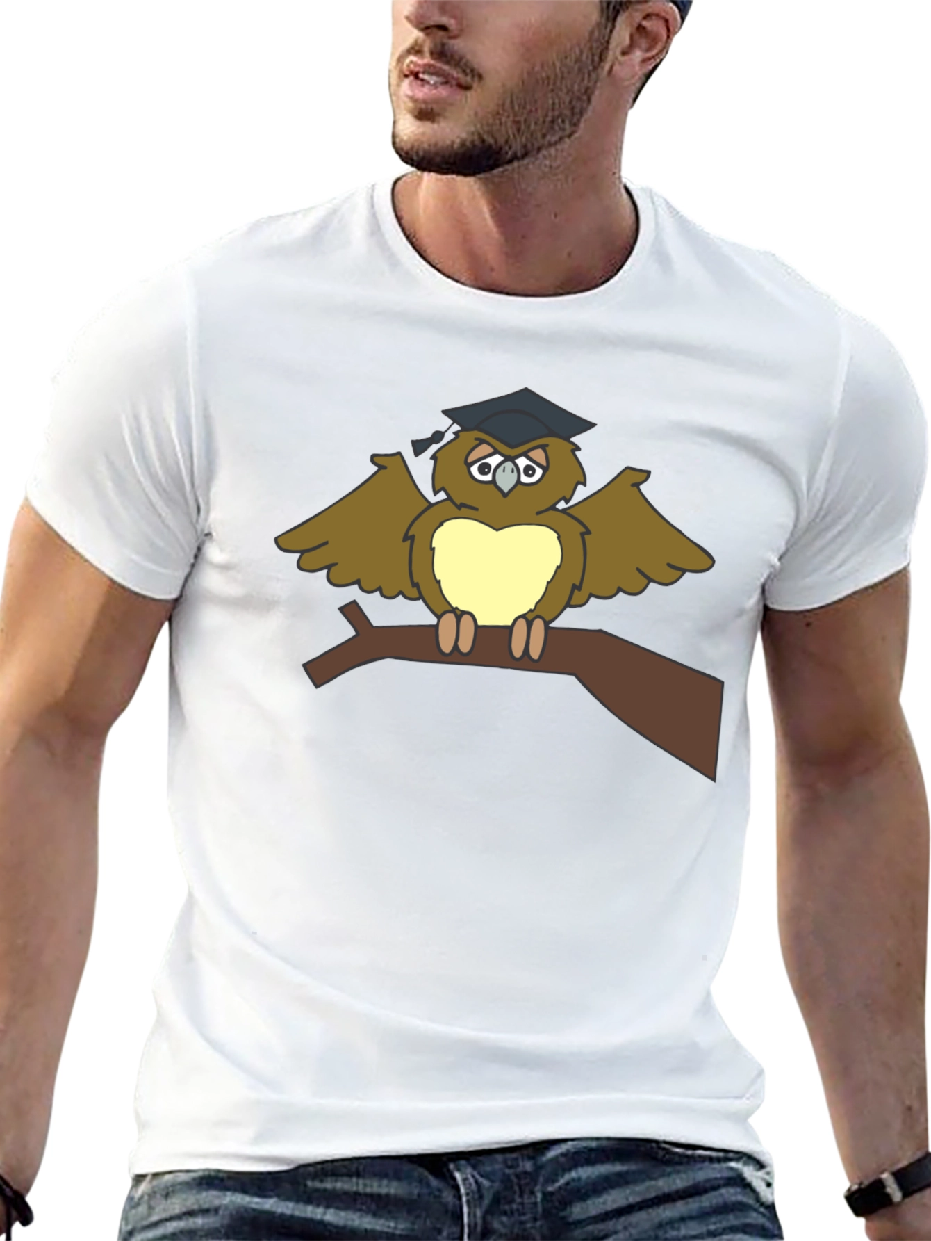 Graduation Owl T-Shirt - Funny Cartoon Bird Tee