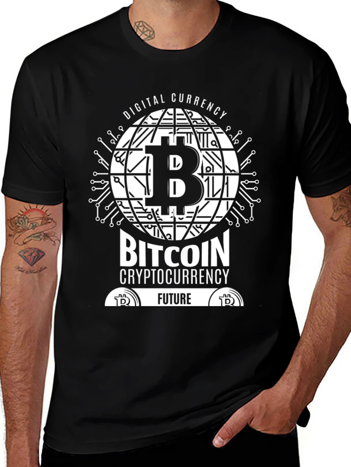 Bitcoin Cryptocurrency Future Black T-Shirt