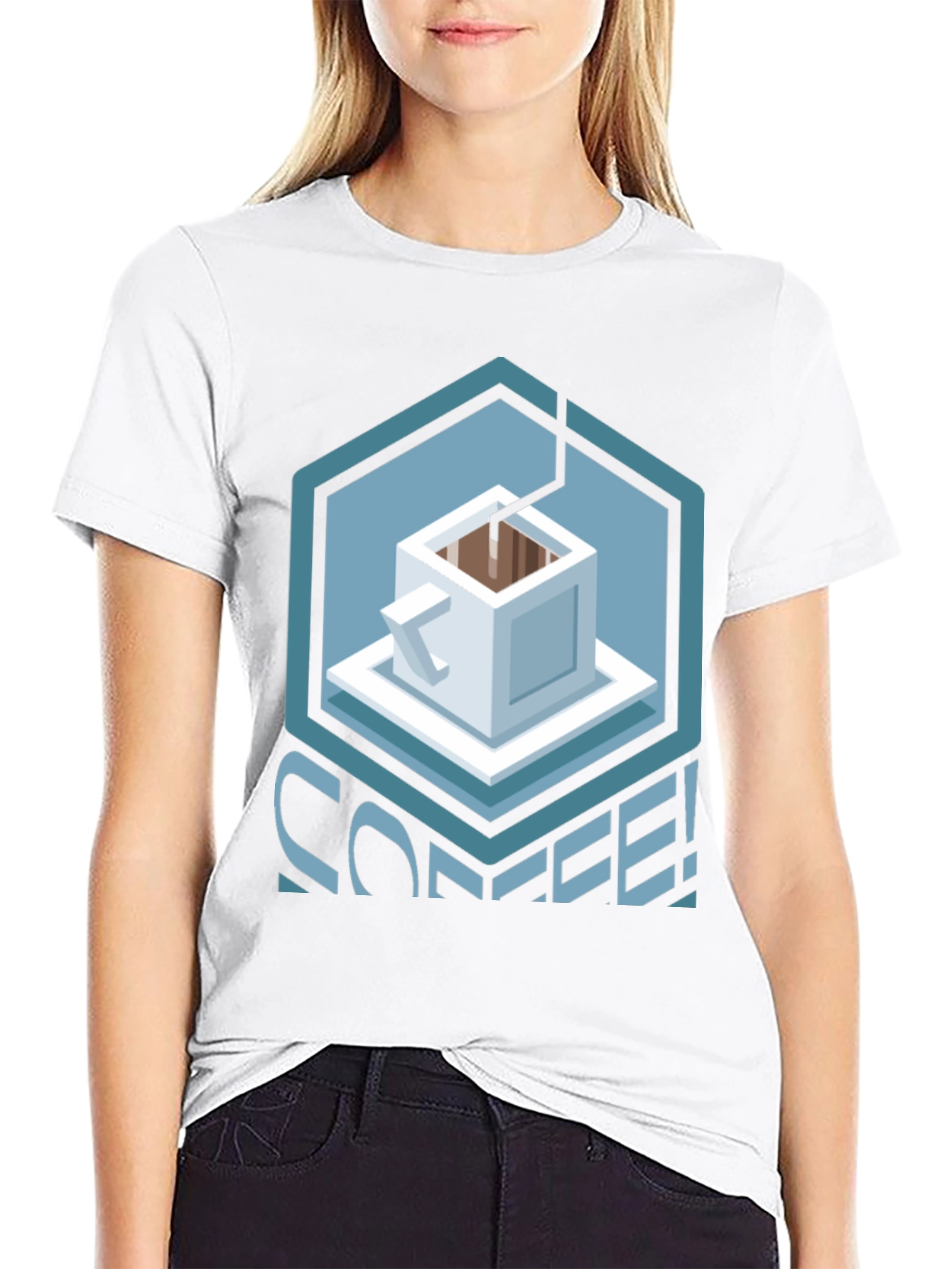 Geometric Coffee T-Shirt - Unique Graphic Tee