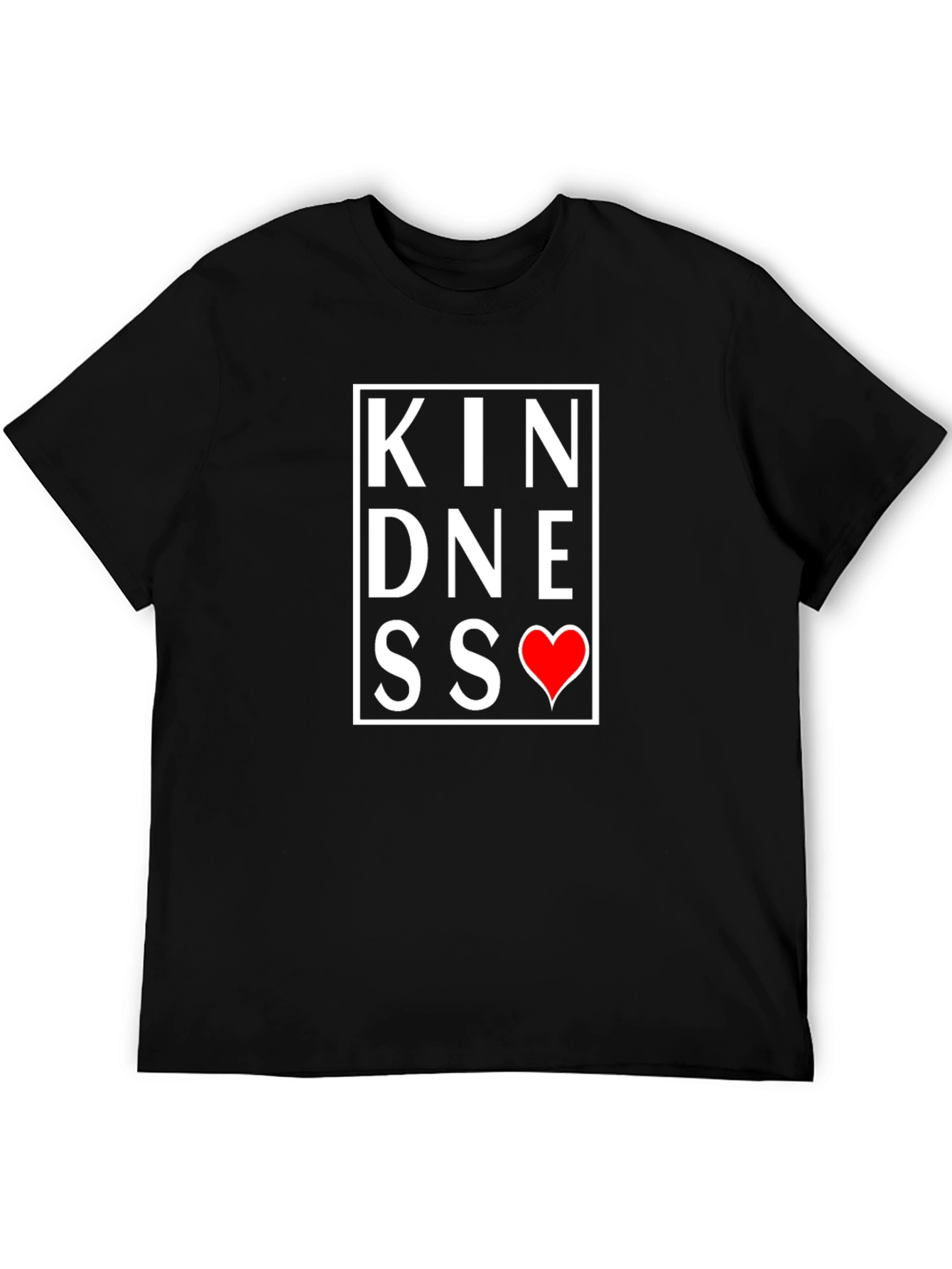Kindness Heart Graphic Tee - Black Casual Shirt