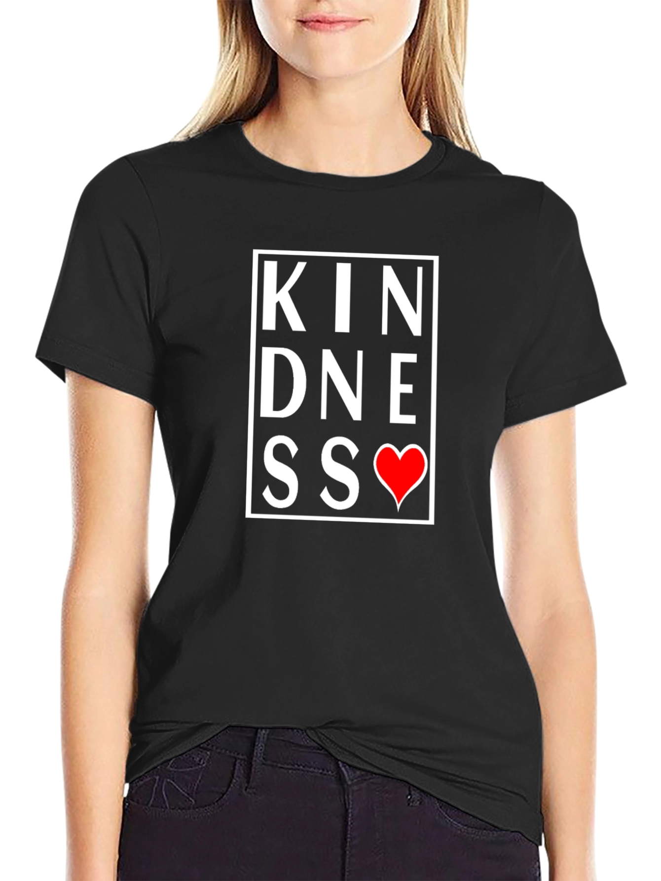 Kindness Heart Graphic Tee - Black Casual Shirt