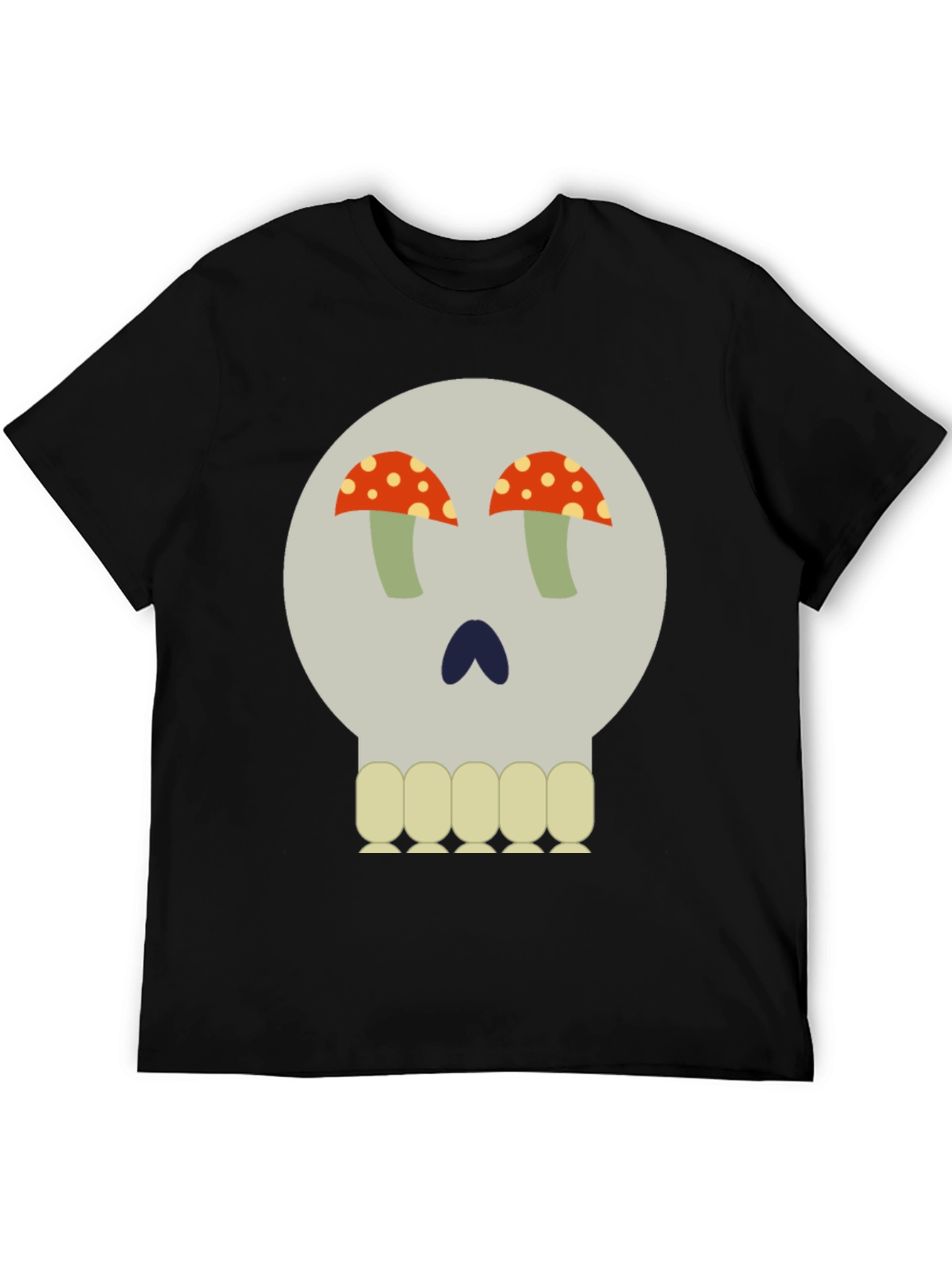 Mushroom Skull Graphic Tee - Unique Design