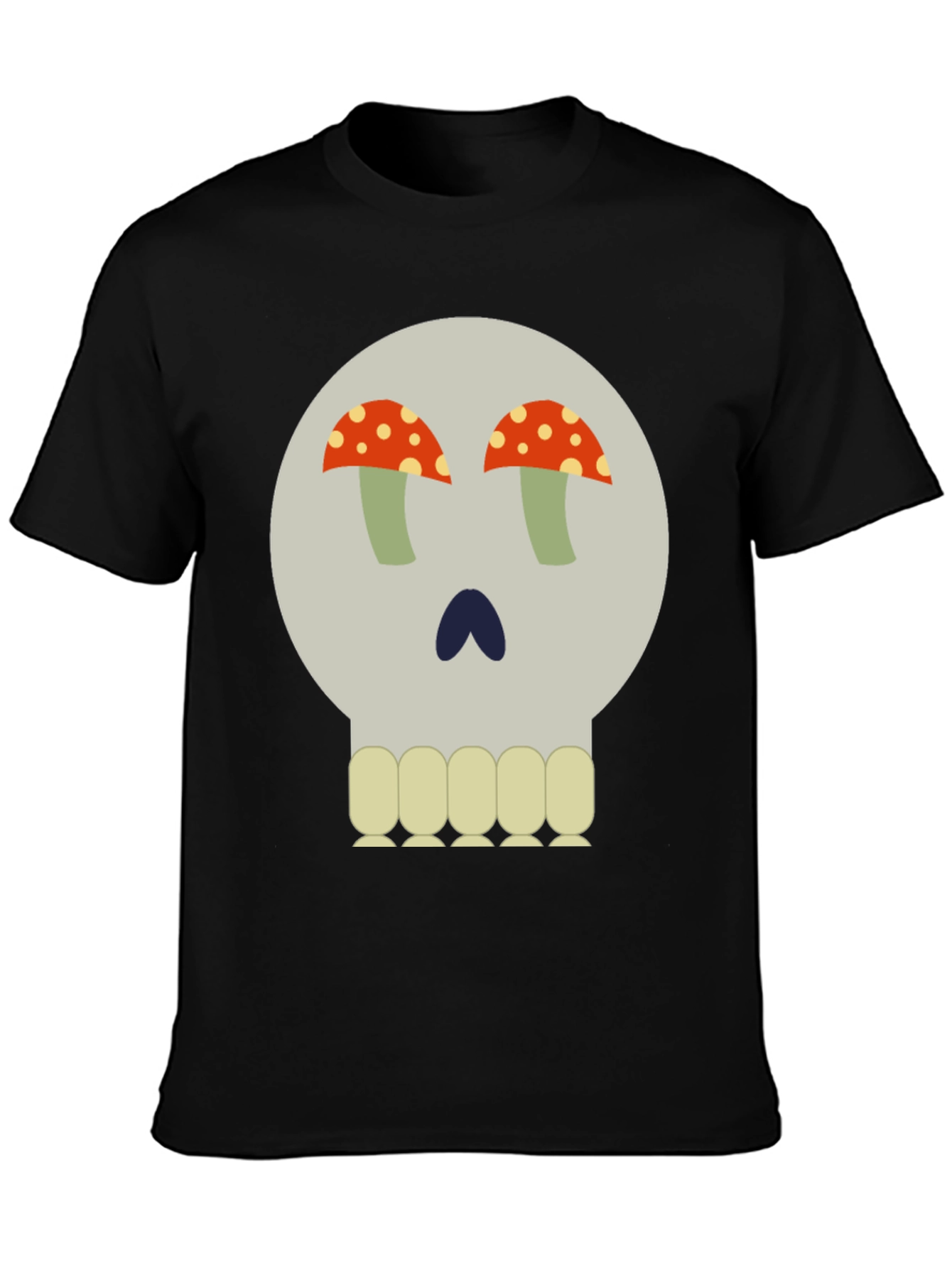 Mushroom Skull Graphic Tee - Unique Design