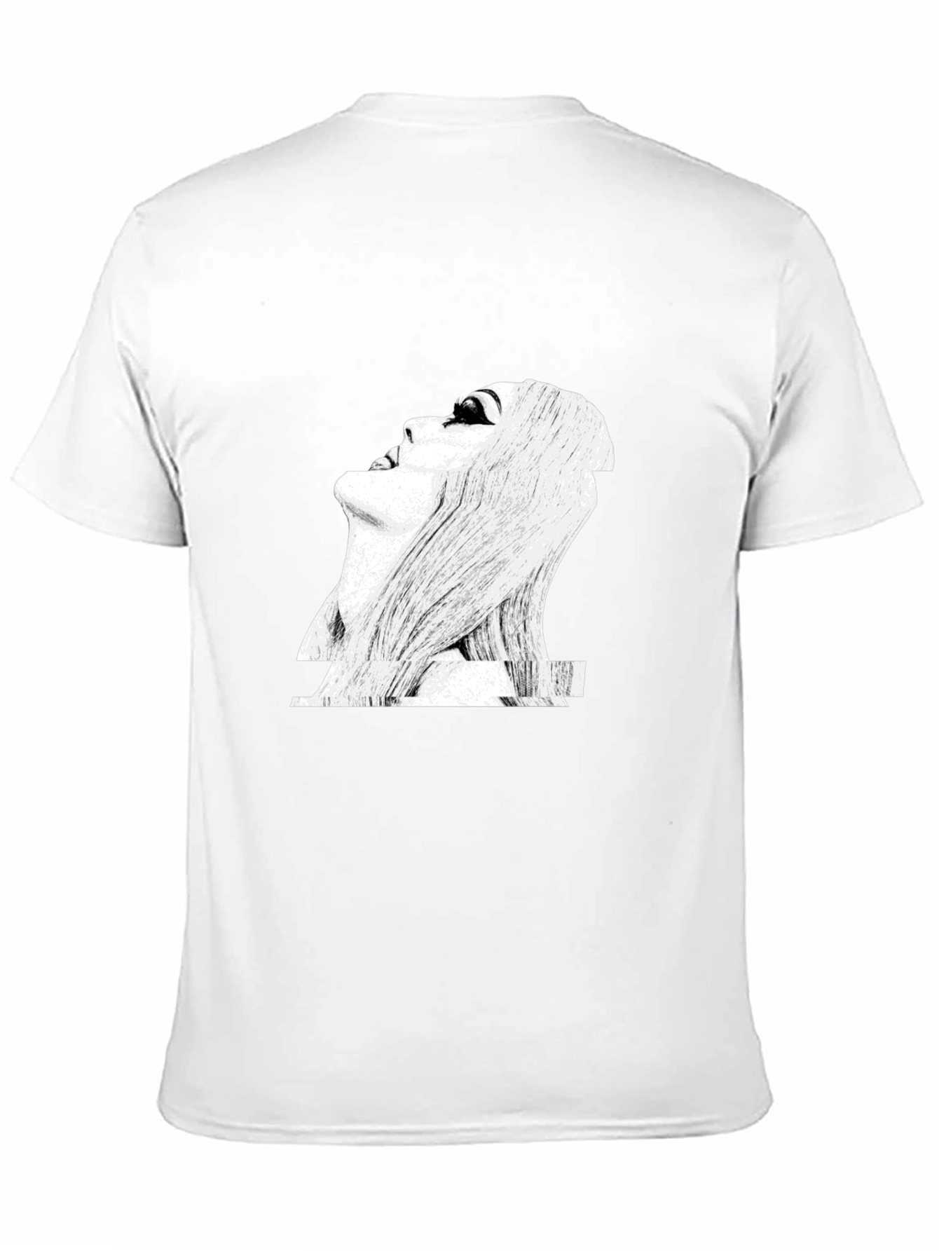 Glitch Art Graphic Print Black T-Shirt