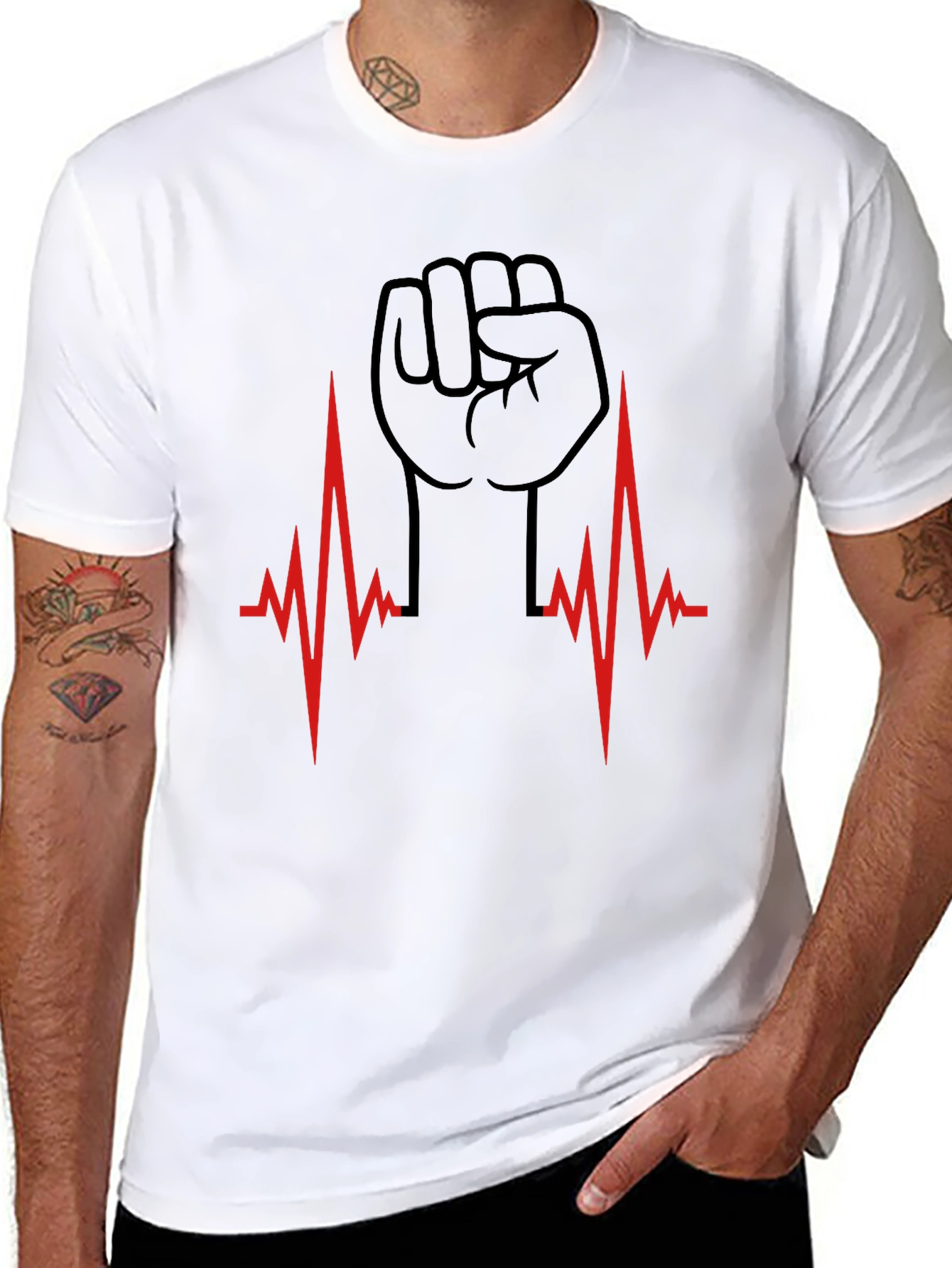 Heartbeat Fist Graphic T-Shirt