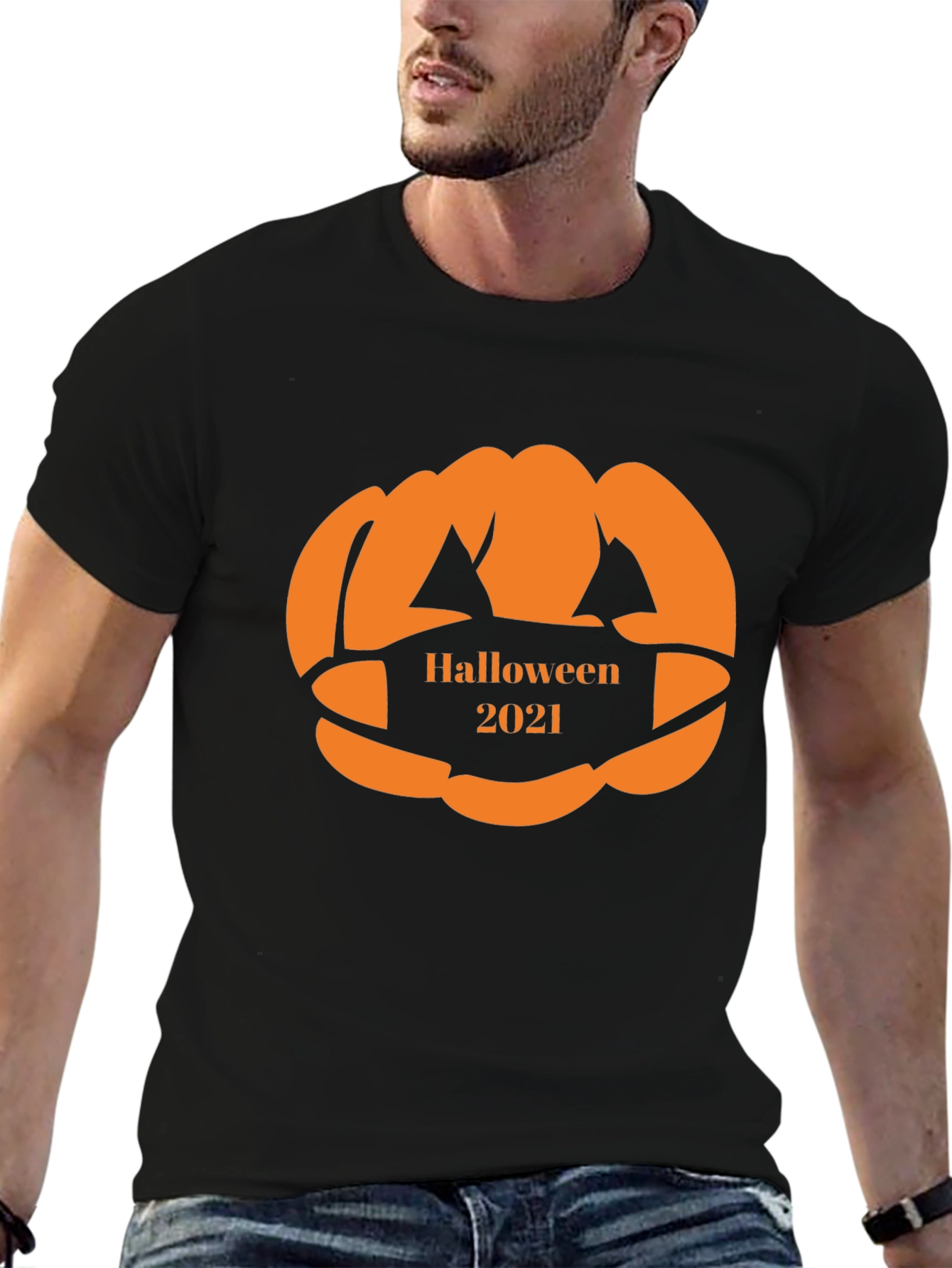 Halloween 2021 Pumpkin Face Mask T-Shirt