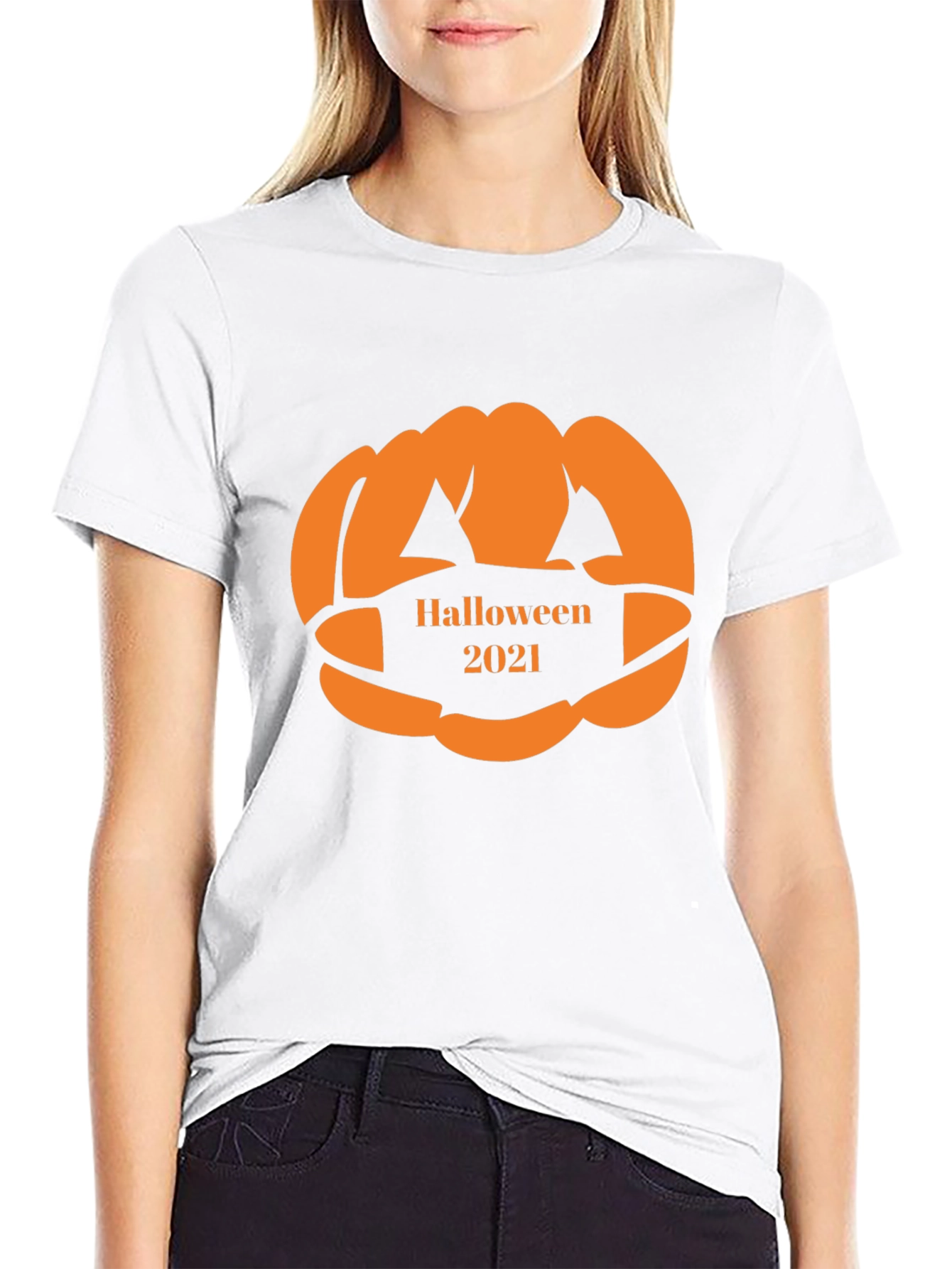 Halloween 2021 Pumpkin Face Mask T-Shirt