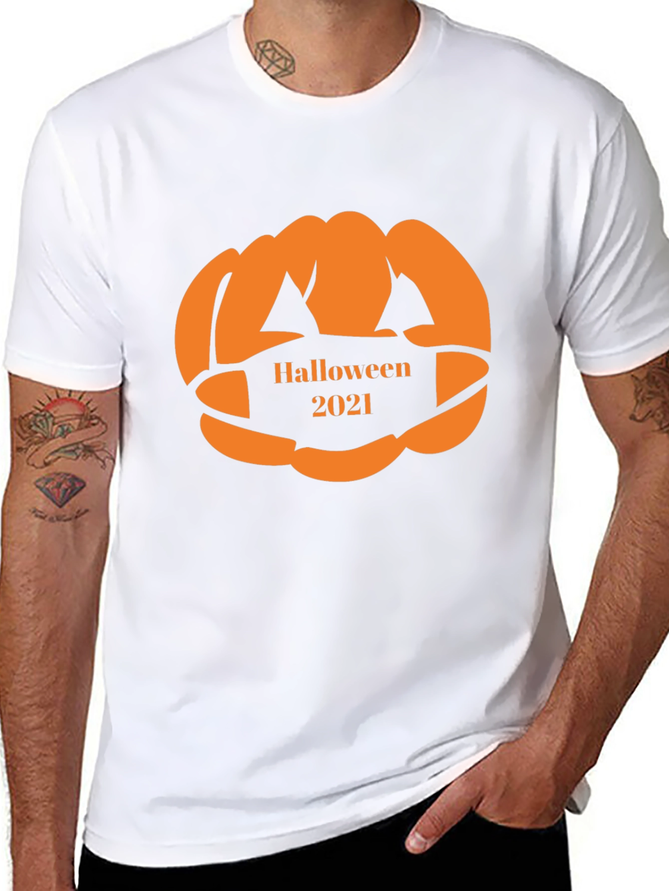 Halloween 2021 Pumpkin Face Mask T-Shirt