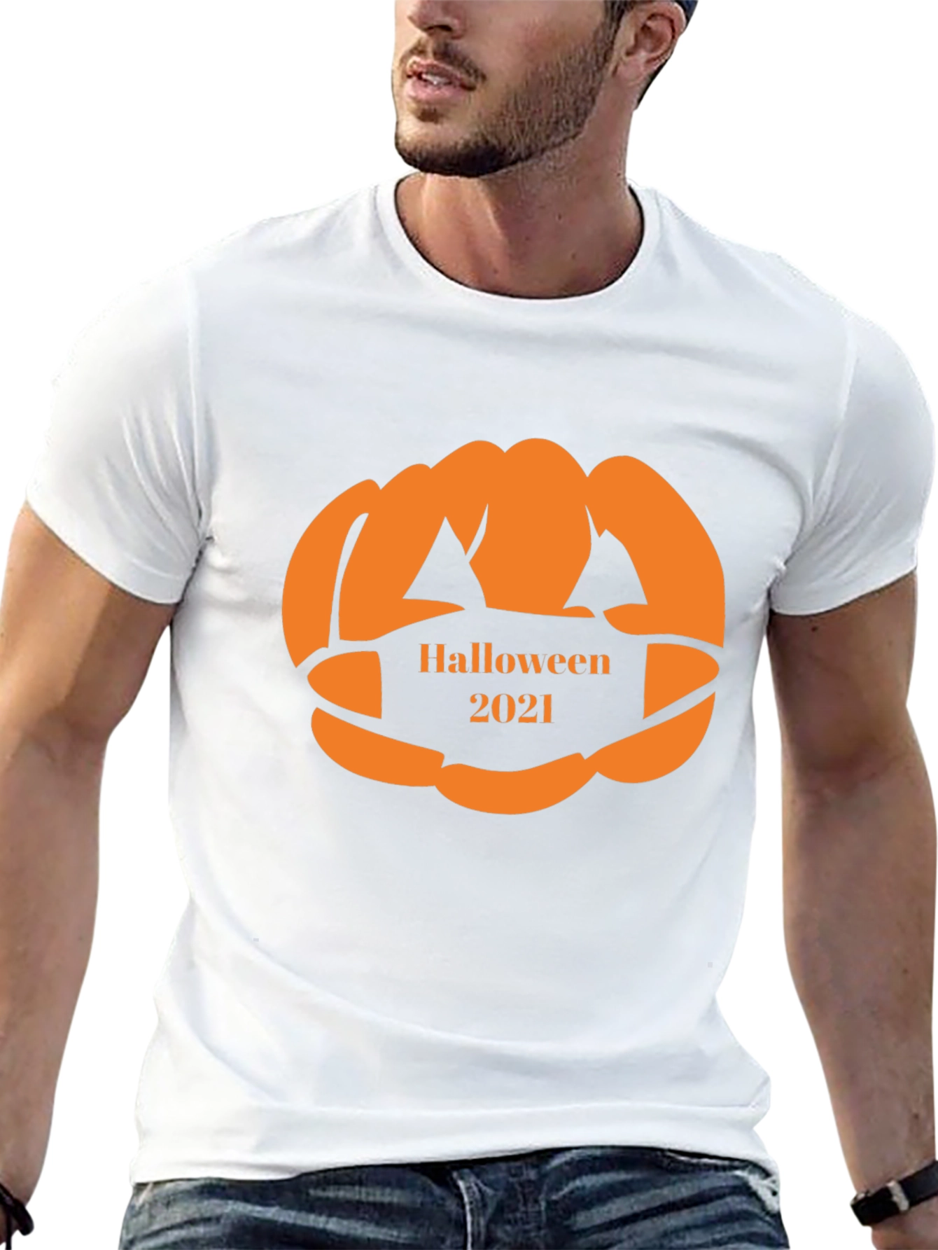Halloween 2021 Pumpkin Face Mask T-Shirt