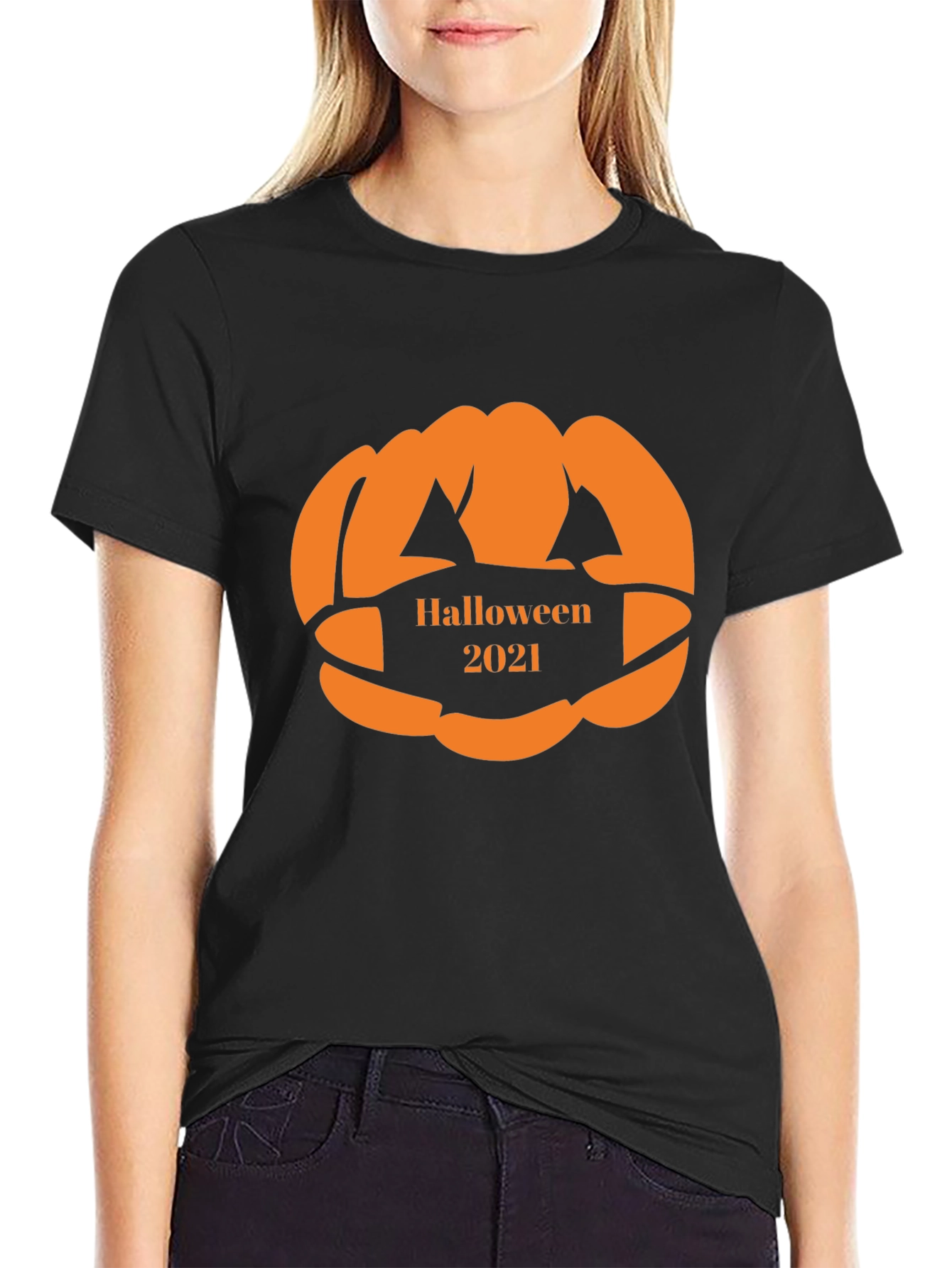 Halloween 2021 Pumpkin Face Mask T-Shirt