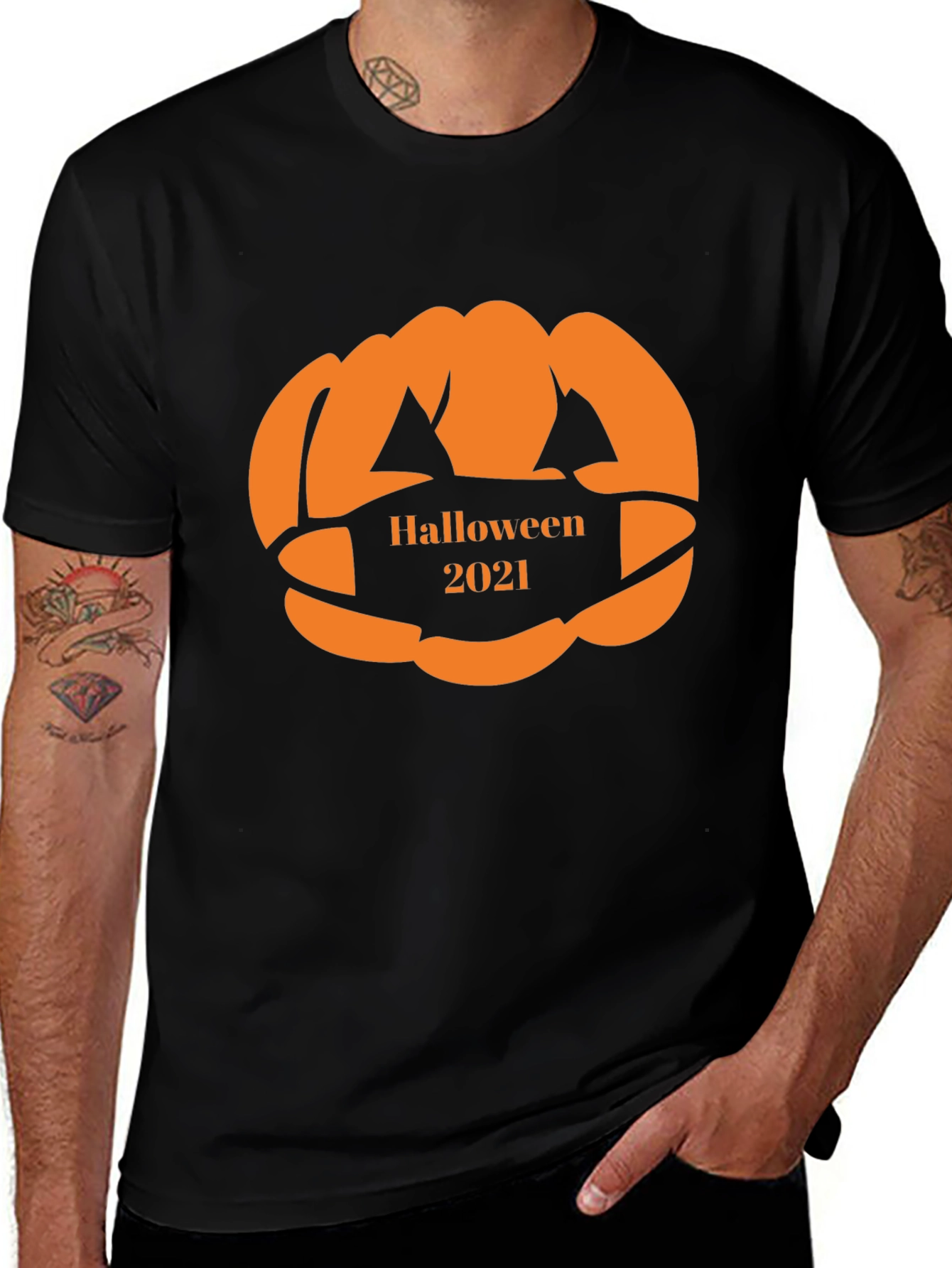 Halloween 2021 Pumpkin Face Mask T-Shirt