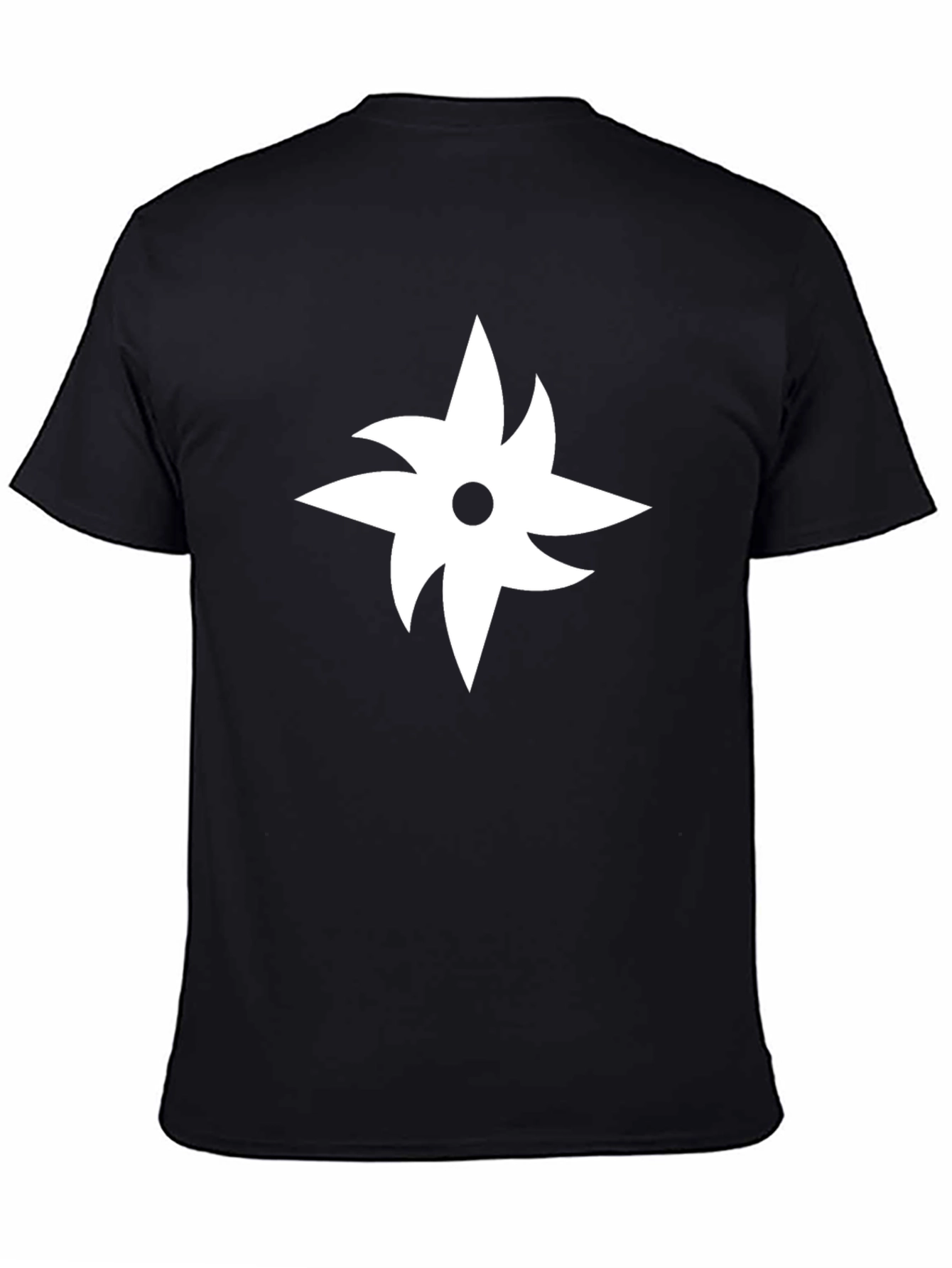 Black Tee with White Ninja Star Graphic