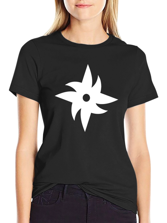 Black Tee with White Ninja Star Graphic