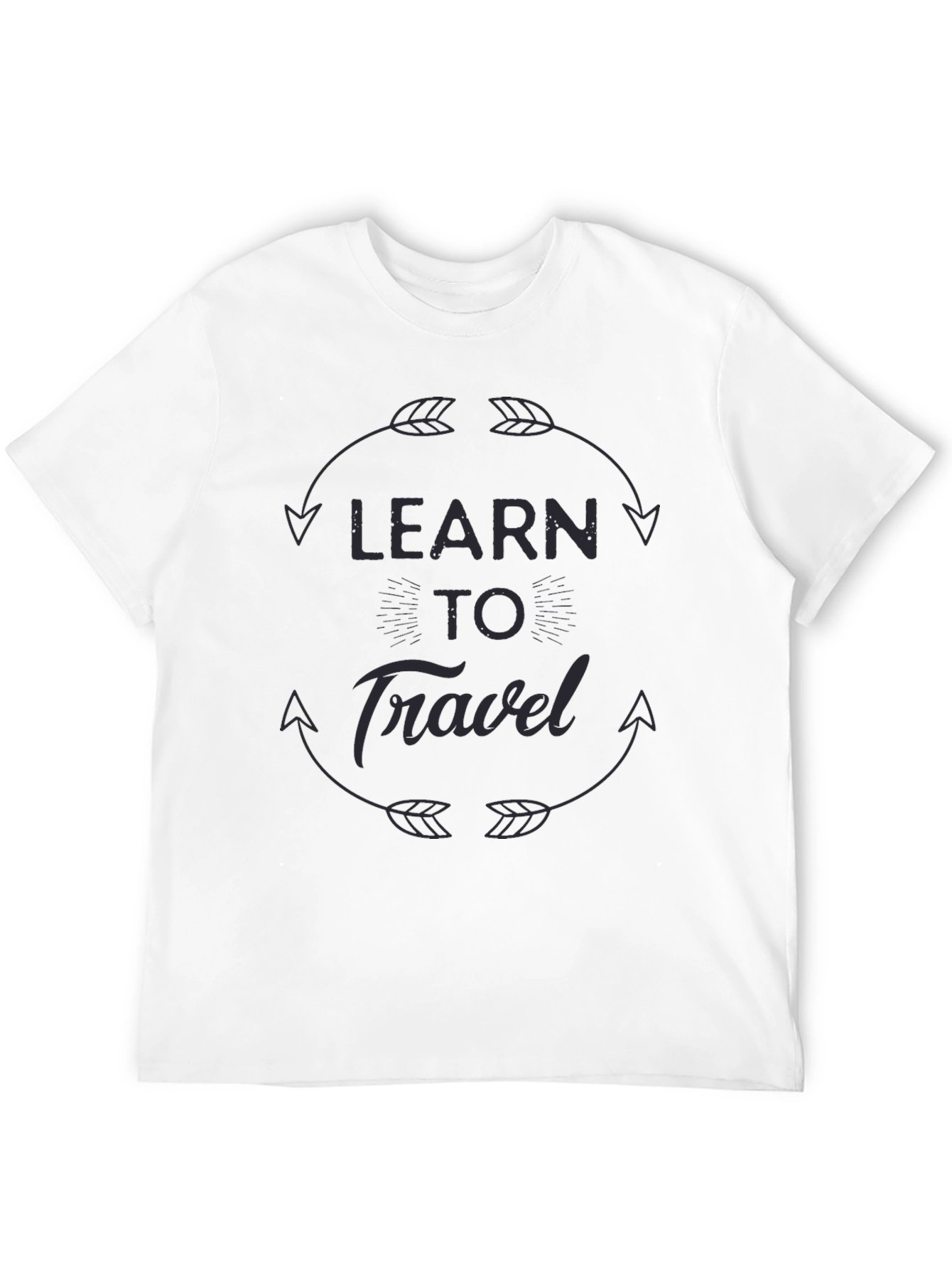 Learn To Travel Graphic Black T-Shirt