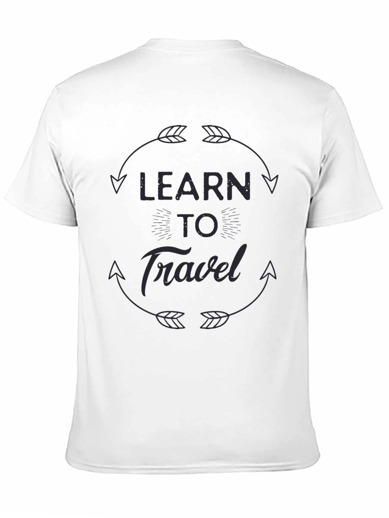 Learn To Travel Graphic Black T-Shirt